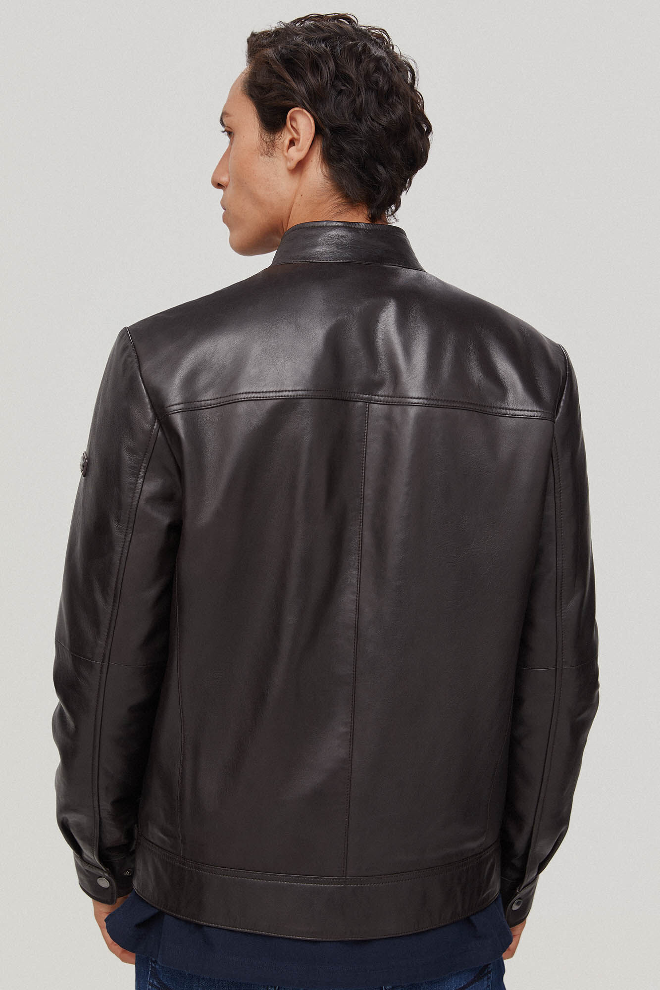 Pedro del Hierro Cazadora piel cuatro bolsillos Brown