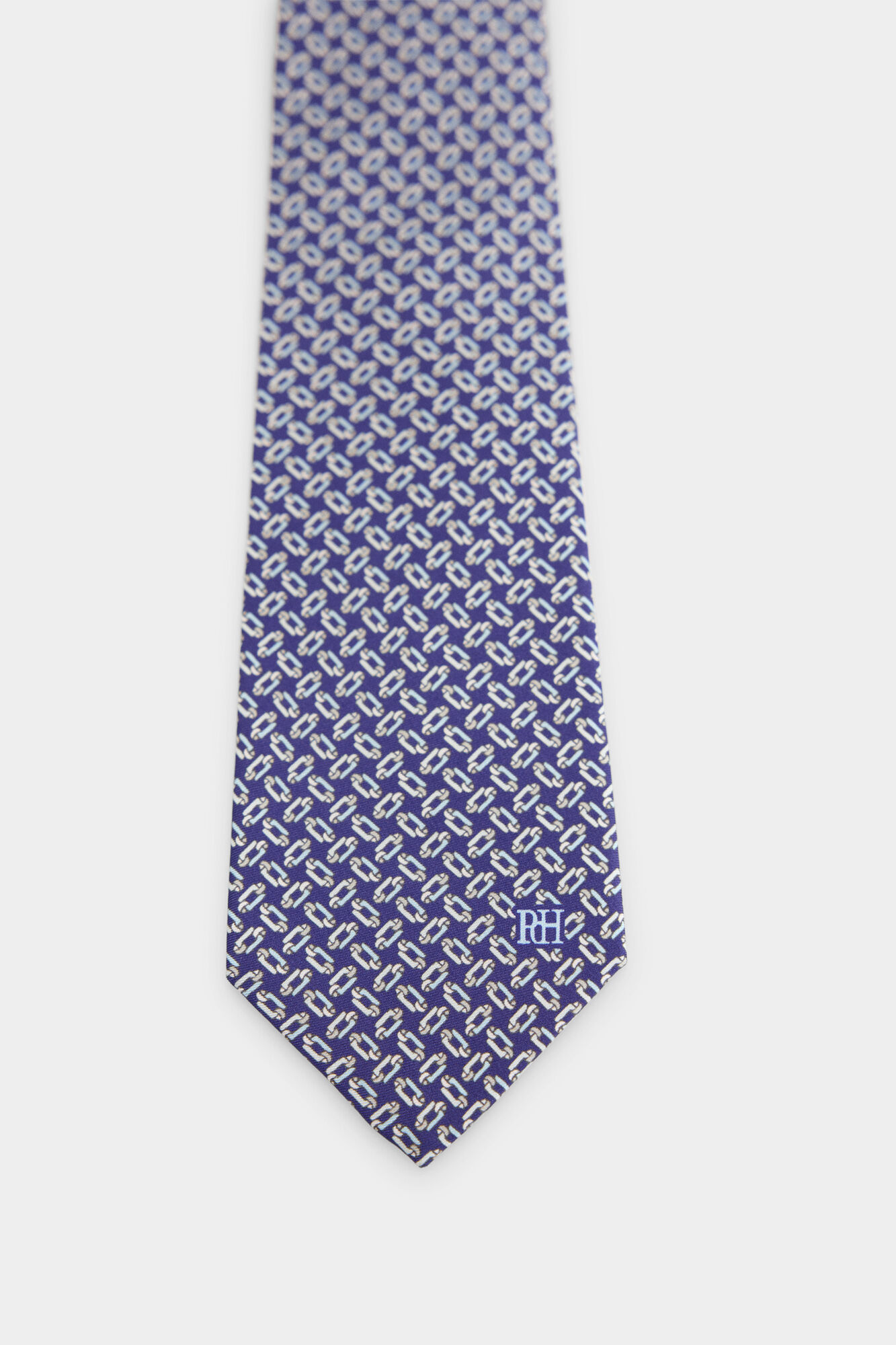 Pedro del Hierro Natural silk tie Blue