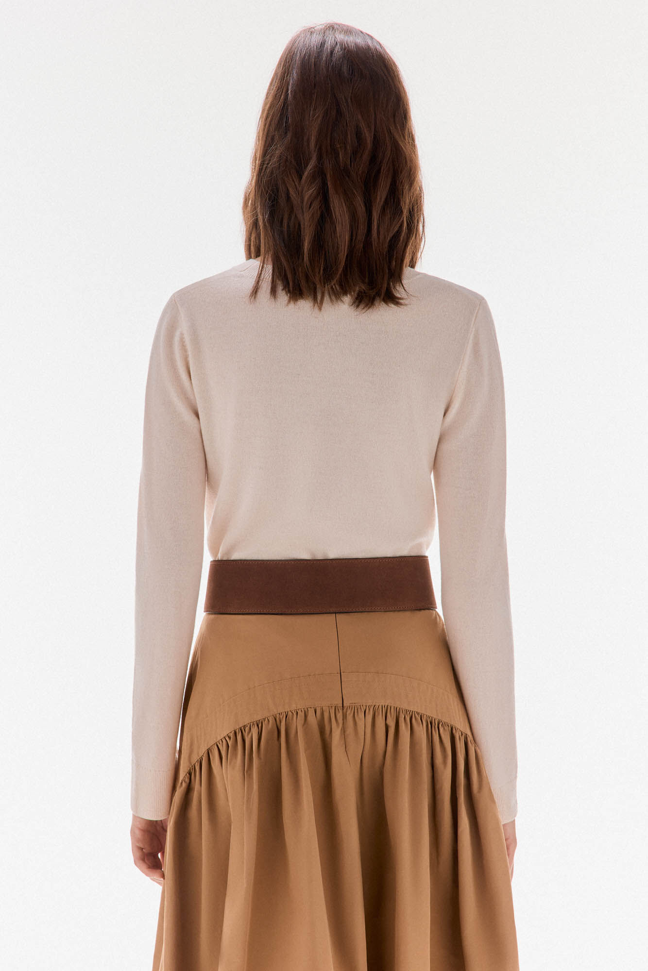 TFP by Tamara Falc&oacute; 100% wool sweater with scarf Ecru