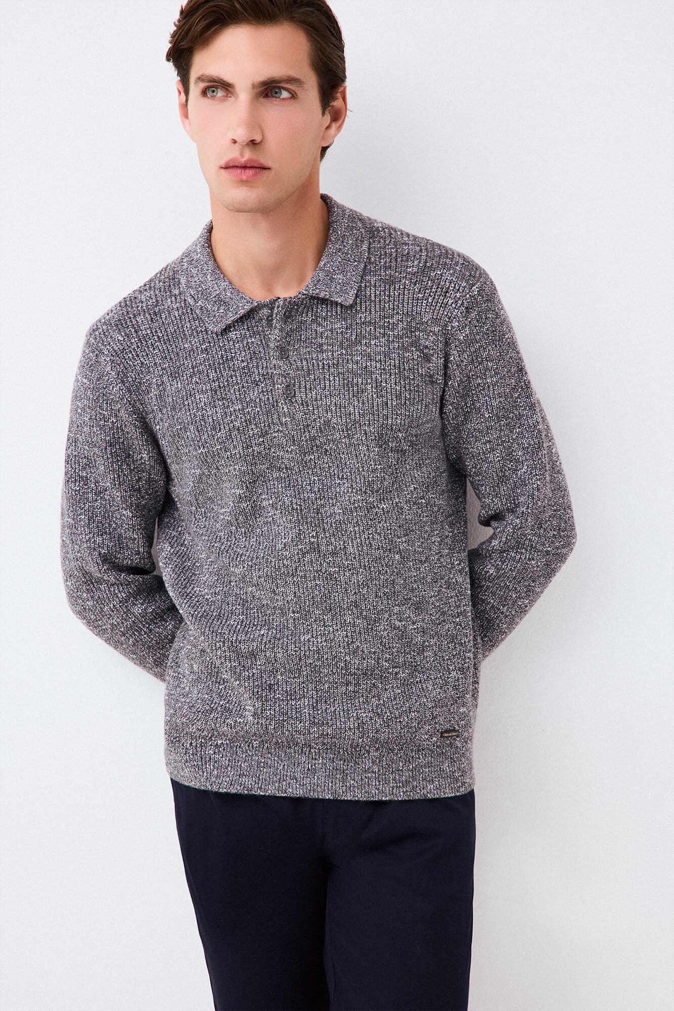 Pedro del Hierro Cotton knit polo neck jumper