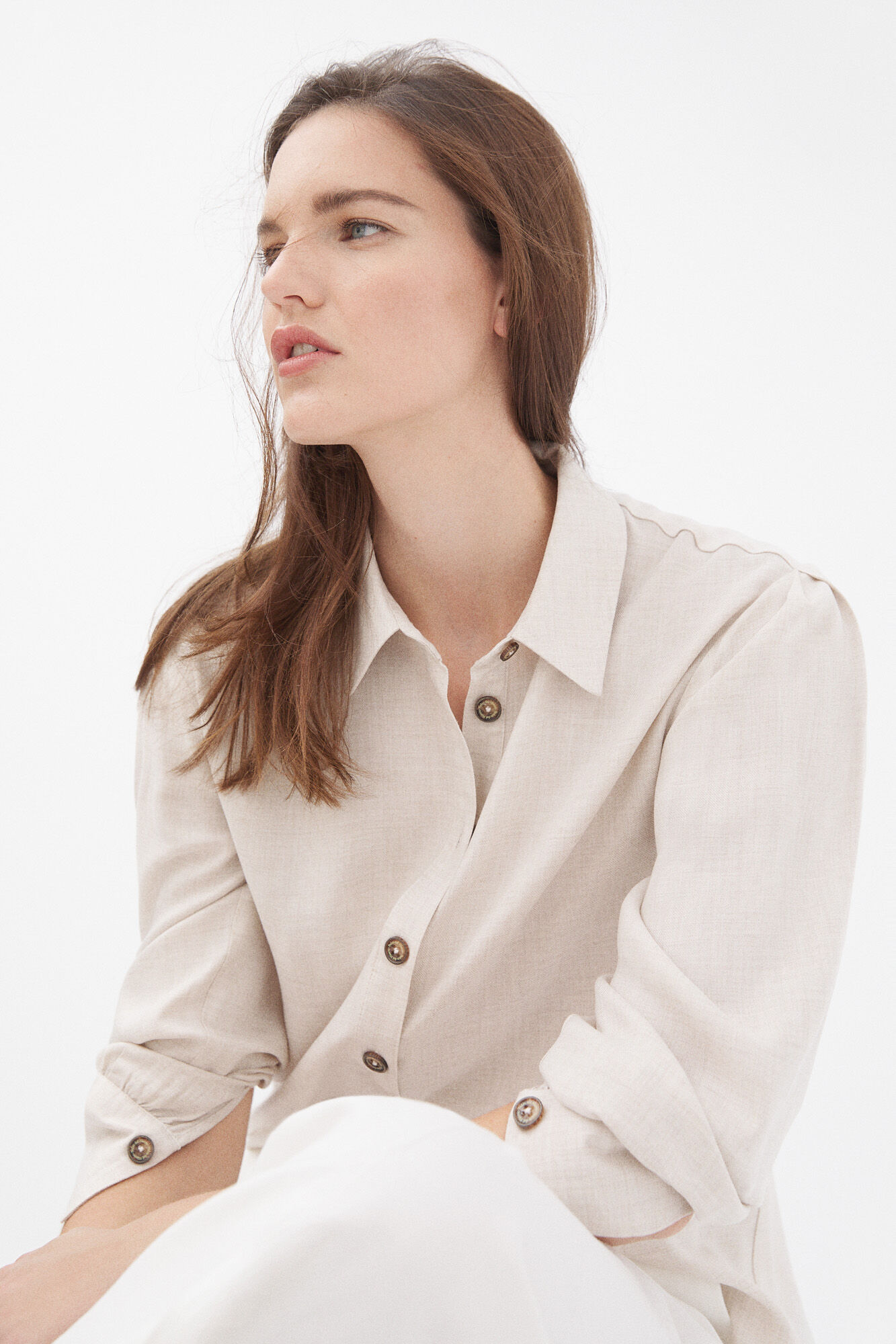 Pedro del Hierro Fluid viyella blouse Ecru