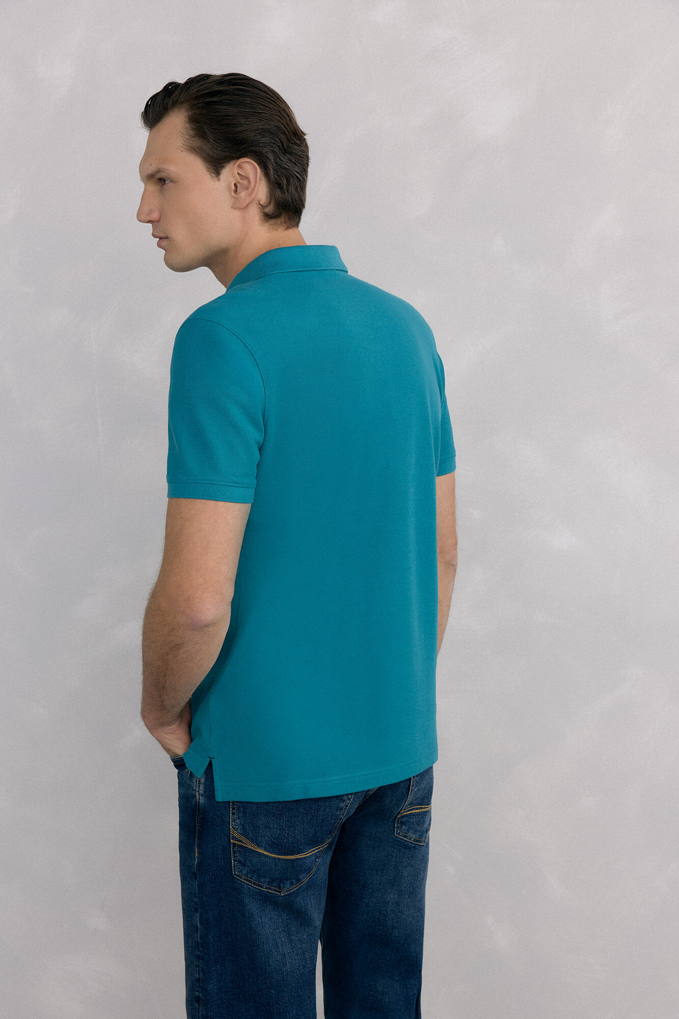 Pedro del Hierro Basic piqu&eacute; polo shirt Turquoise