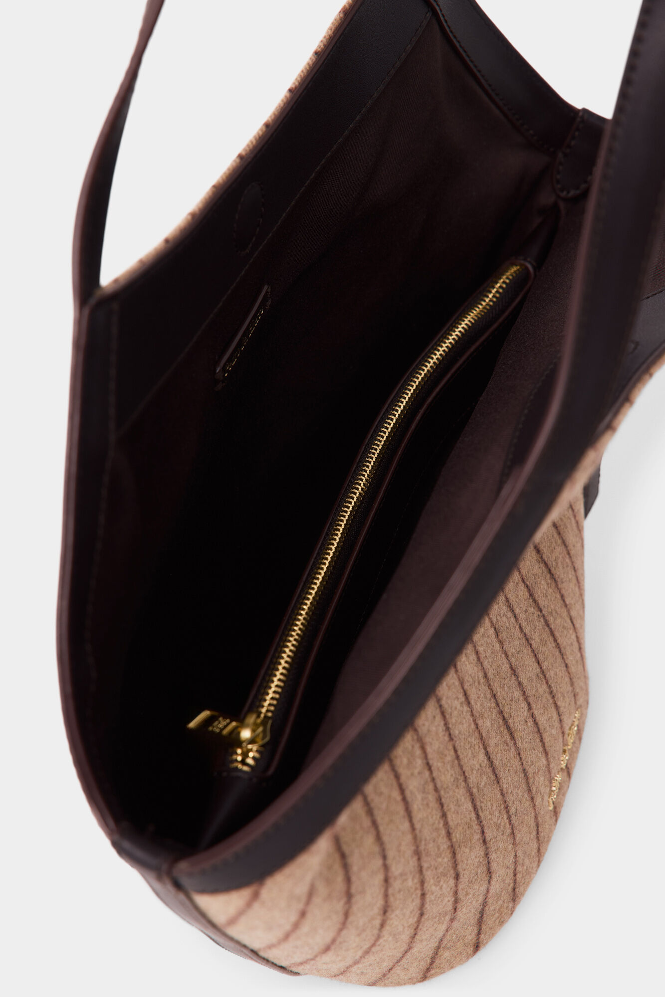 Pedro del Hierro Mala tote bag em tecido &agrave;s riscas Marrom