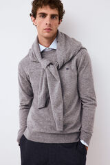Pedro del Hierro Jersey premium lana merino cashmere Gris