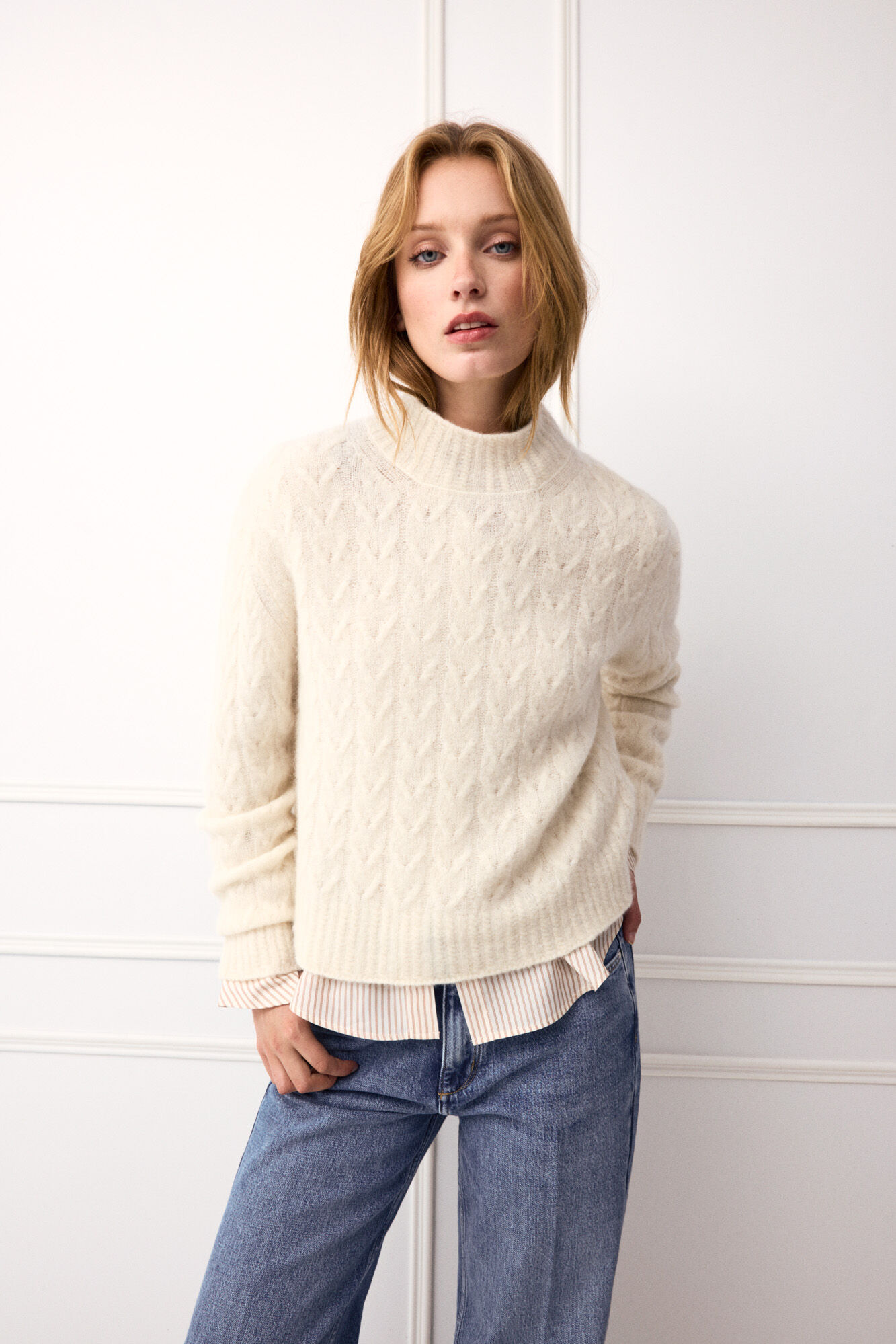 TFP by Tamara Falc&oacute; Mini cross-knit cropped jumper