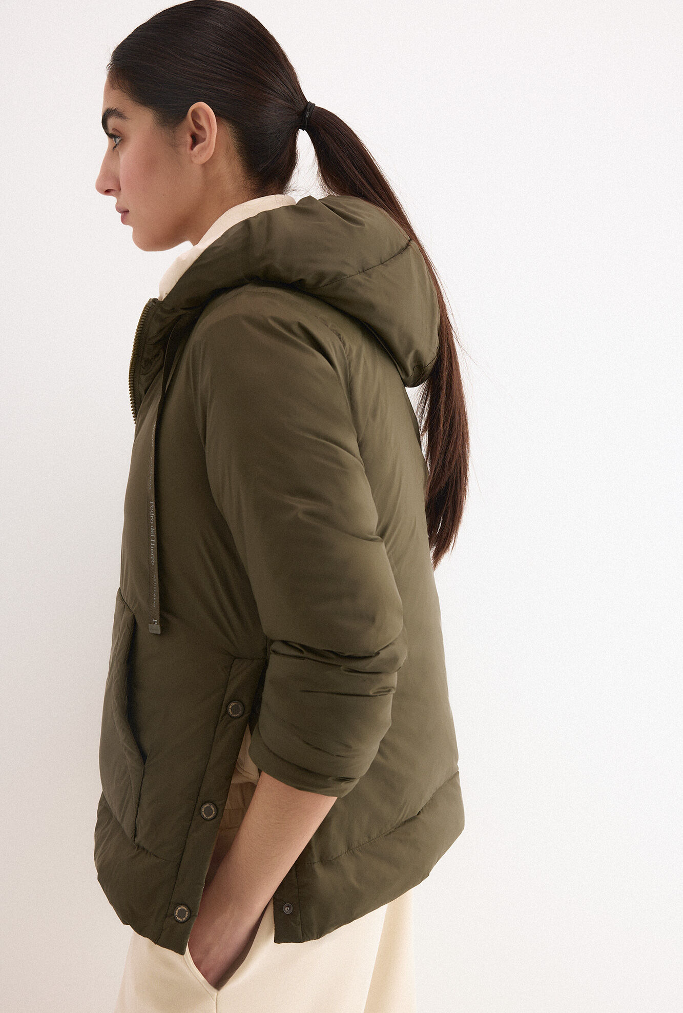 Pedro del Hierro Reversible hooded parka Green