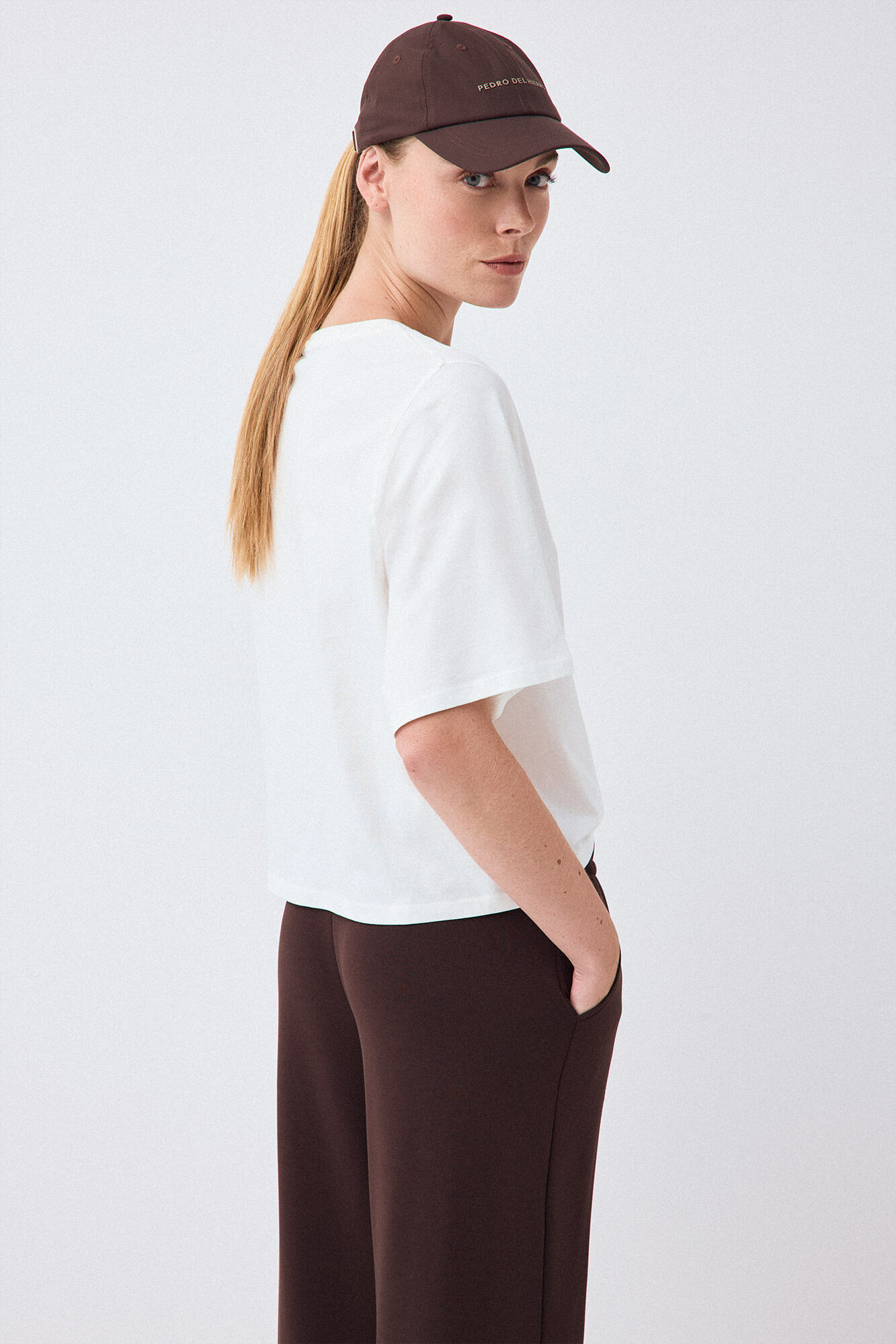 Pedro del Hierro Oversize activewear logo T-shirt White