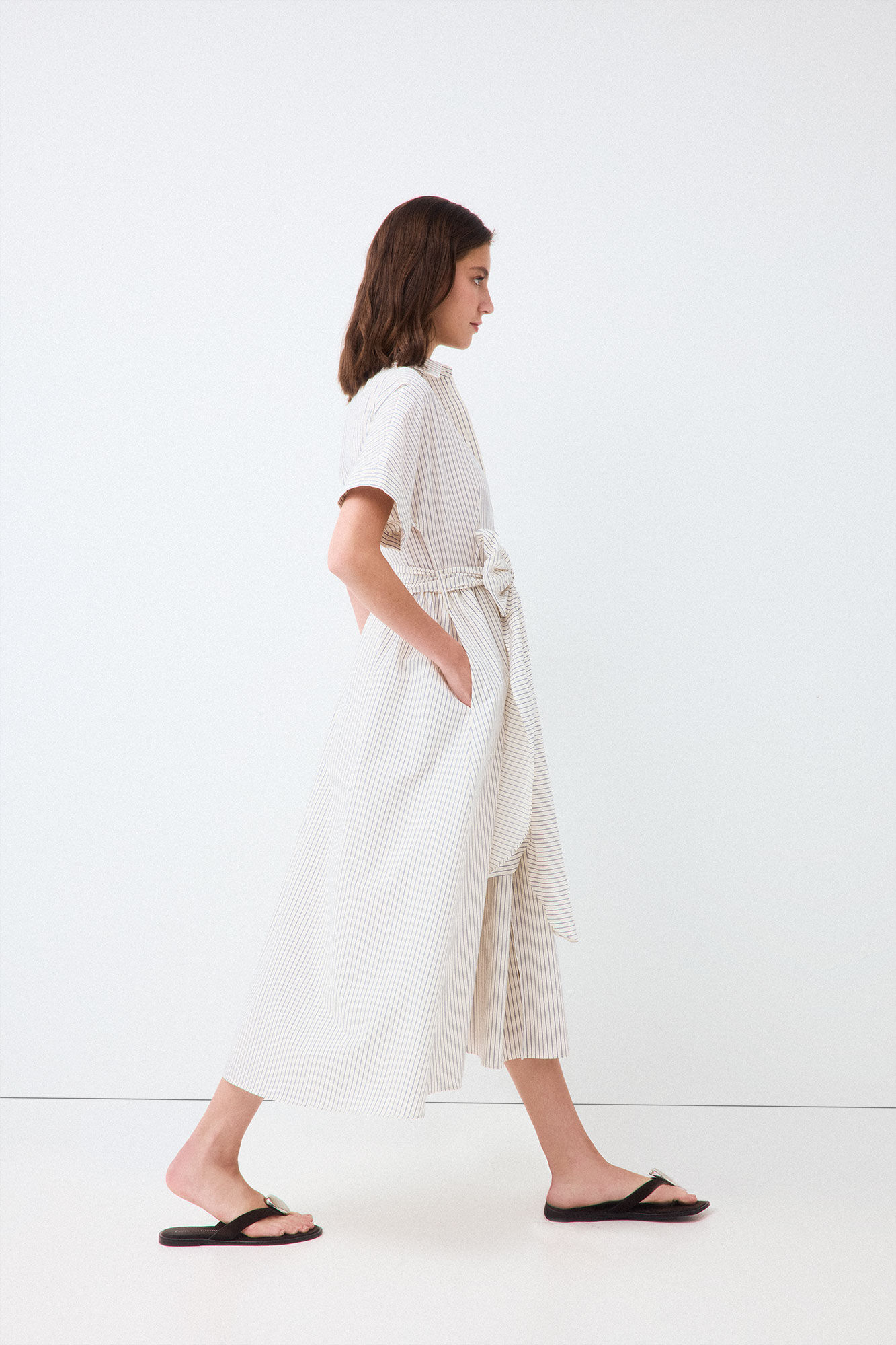 TFP by Tamara Falc&oacute; Seersucker shirt dress Blue