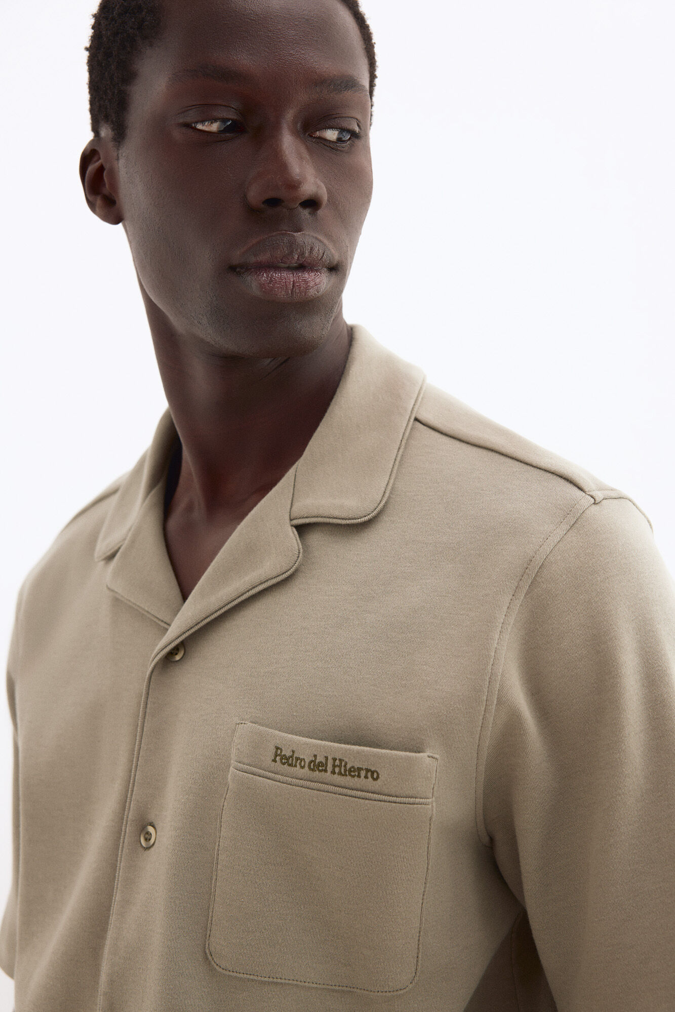 Pedro del Hierro Camisa de pijama de manga curta em algod&atilde;o espanhol Verde