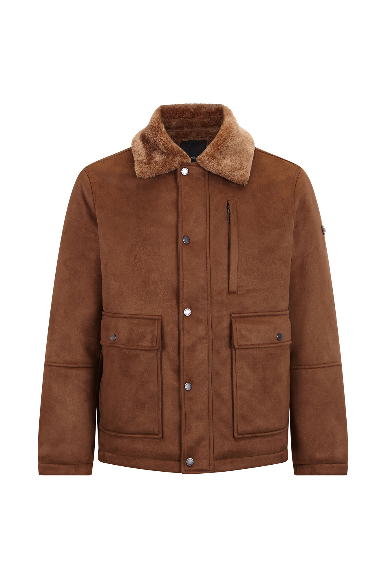 Pedro del Hierro Double-sided faux shearling jacket Brown