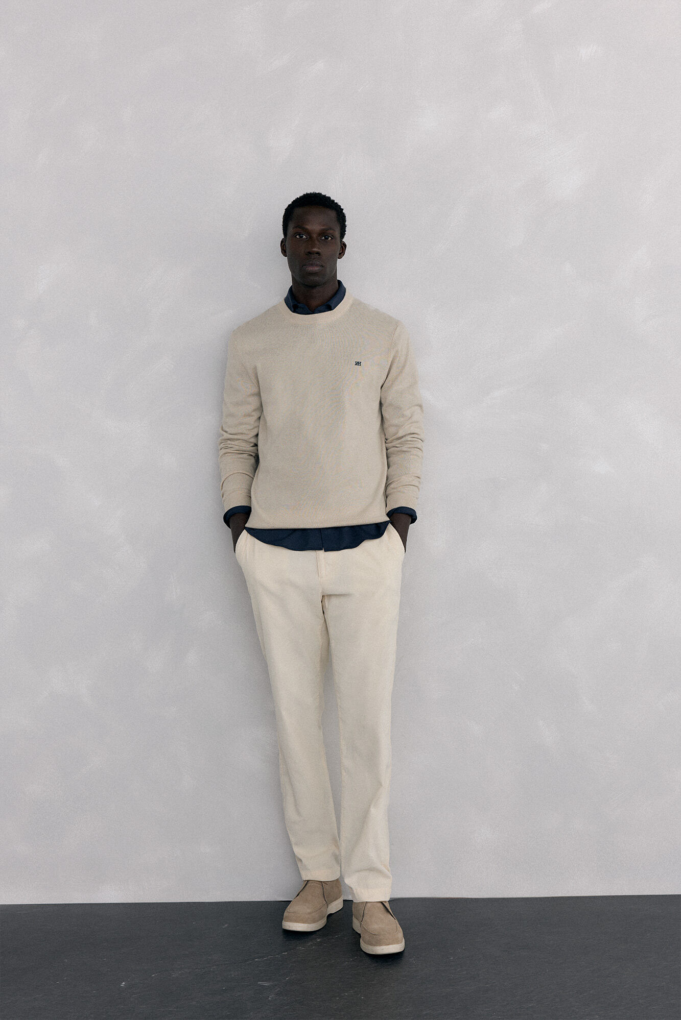 Pedro del Hierro Merino wool and cashmere crew neck sweater