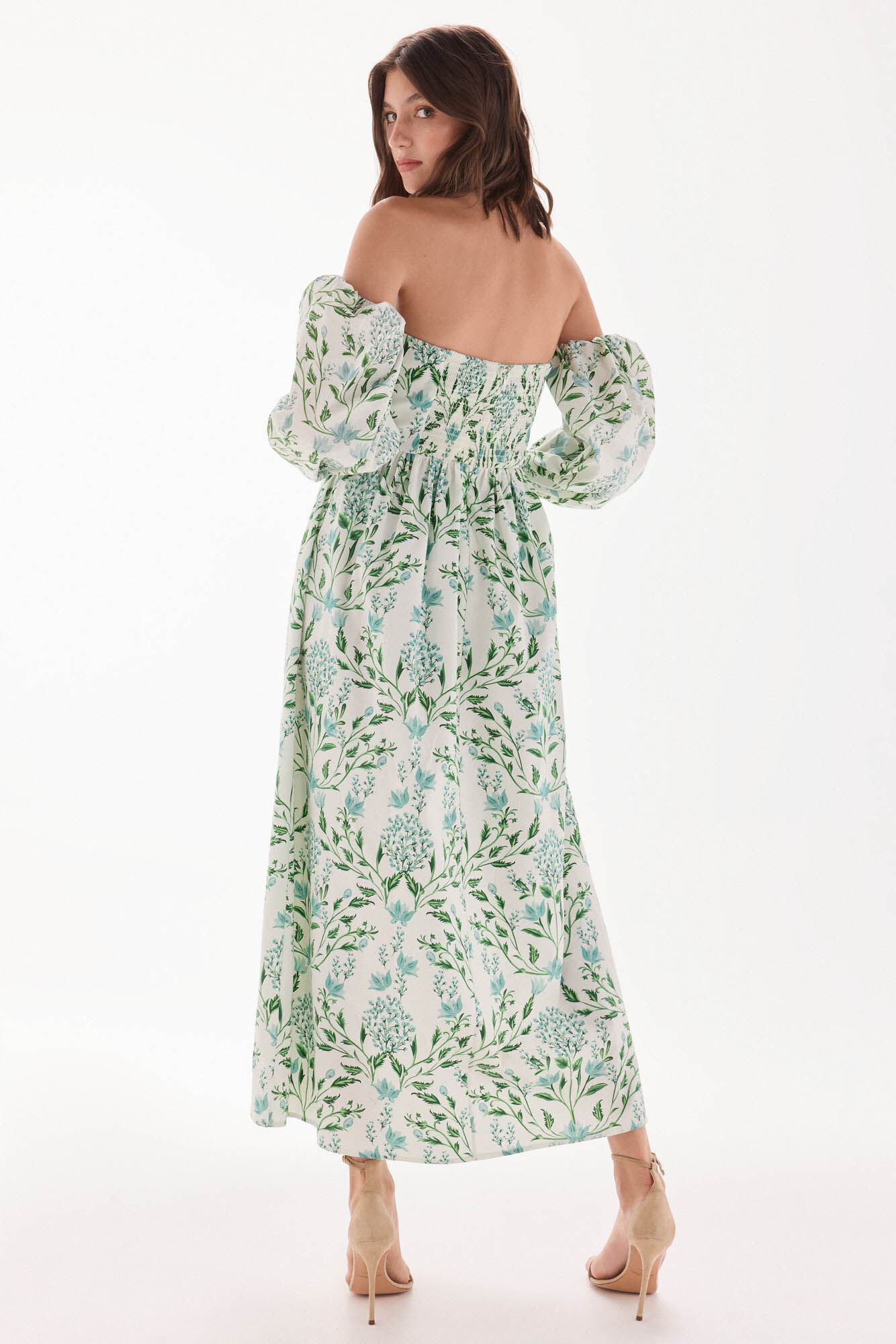 TFP by Tamara Falc&oacute; Strapless printed dress Turquoise