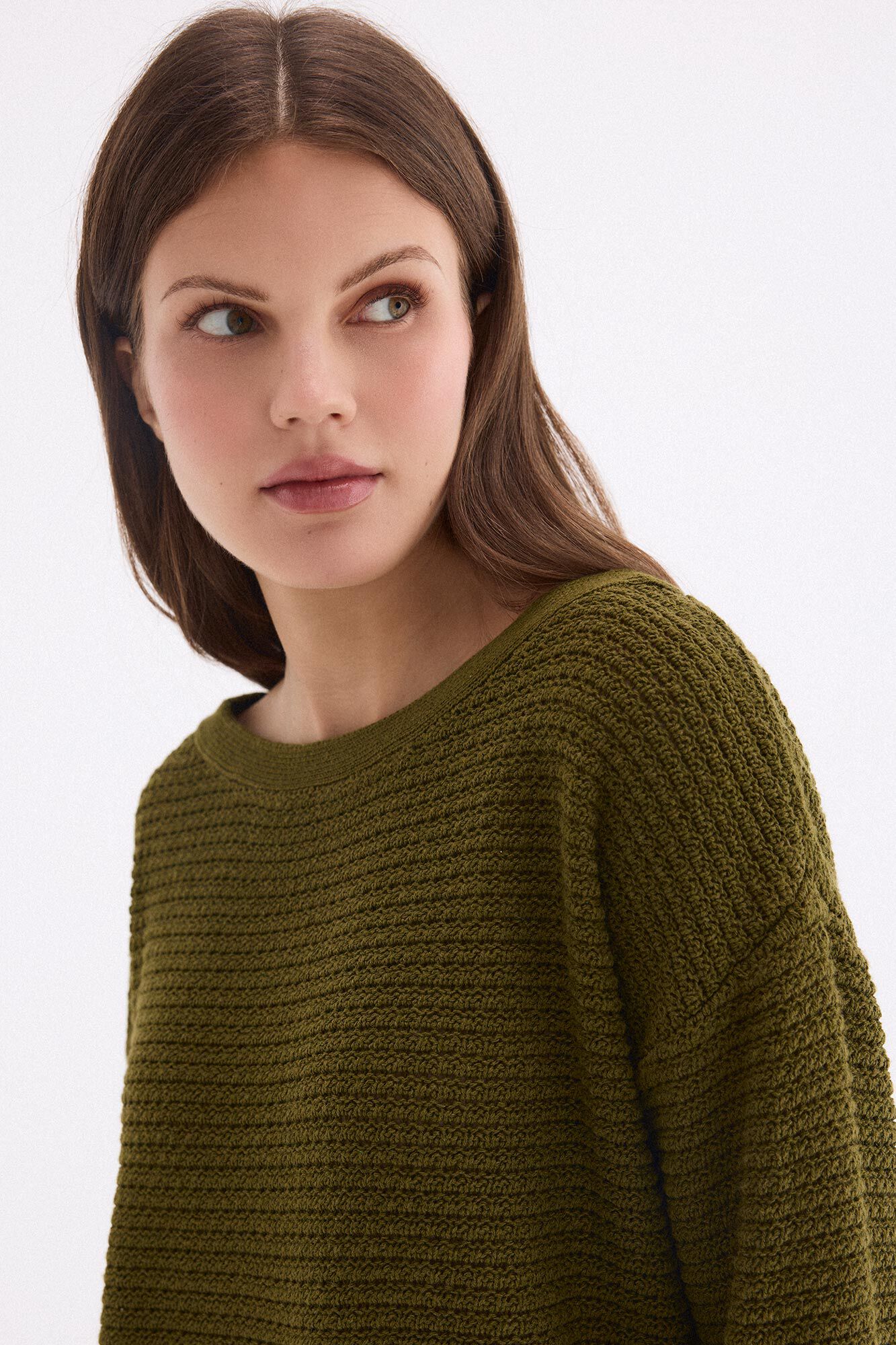 Pedro del Hierro Textured jersey-knit top Green