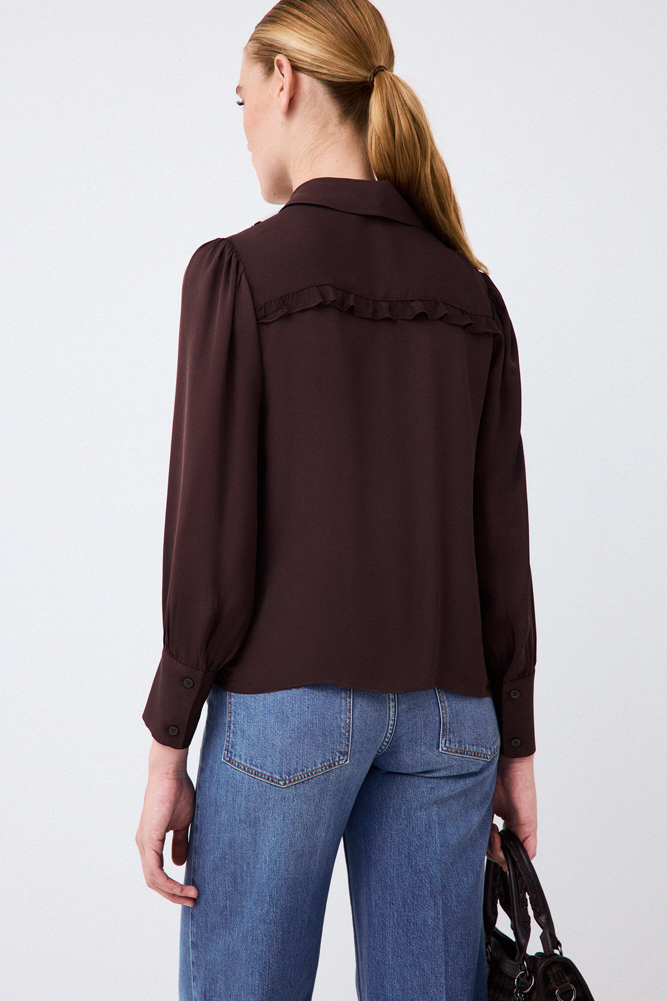Pedro del Hierro Romantic tie-neck blouse Brown