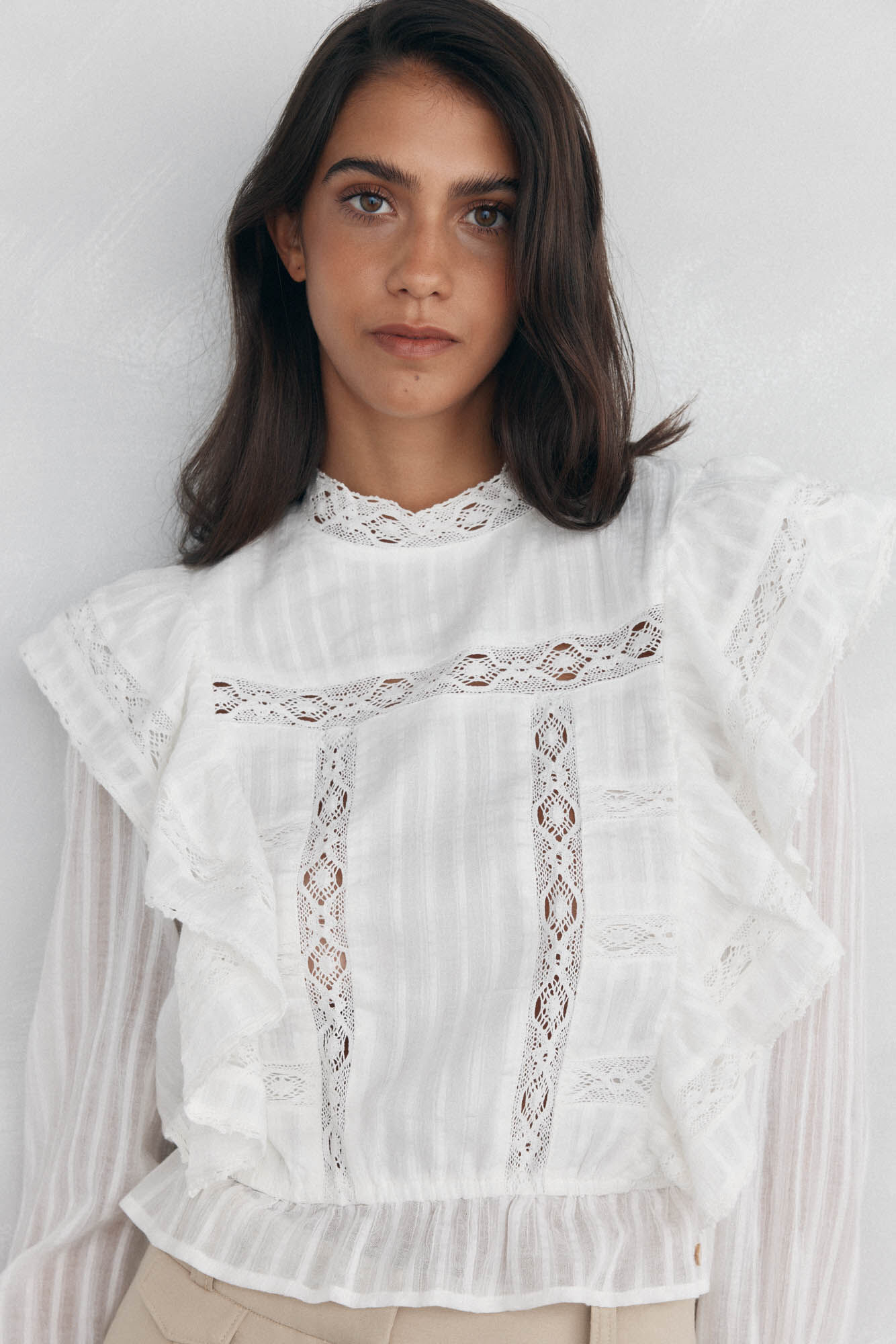 Pedro del Hierro Blusa rom&acirc;ntica com folho