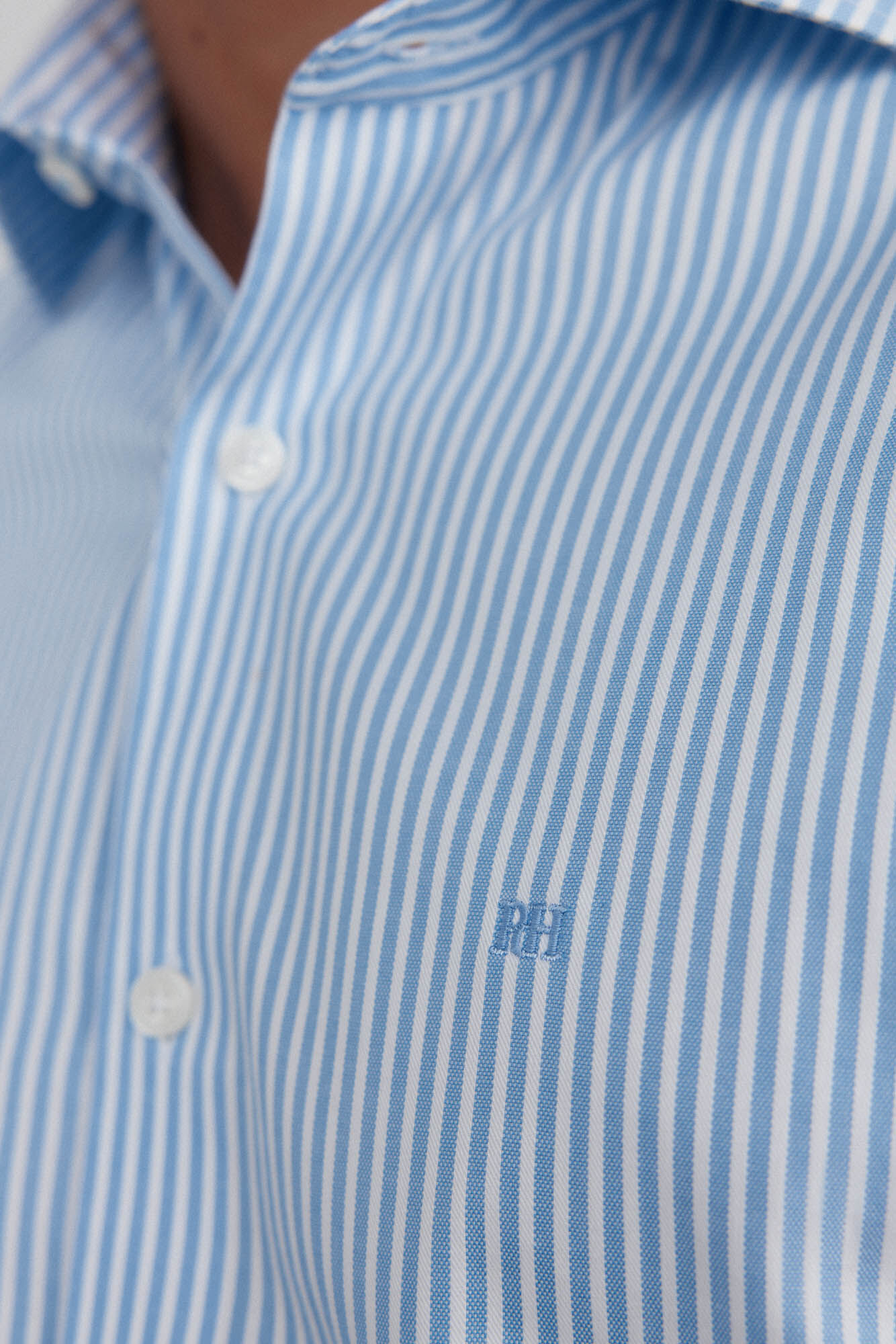 Pedro del Hierro Striped dress shirt, non-iron + anti-stain Blue