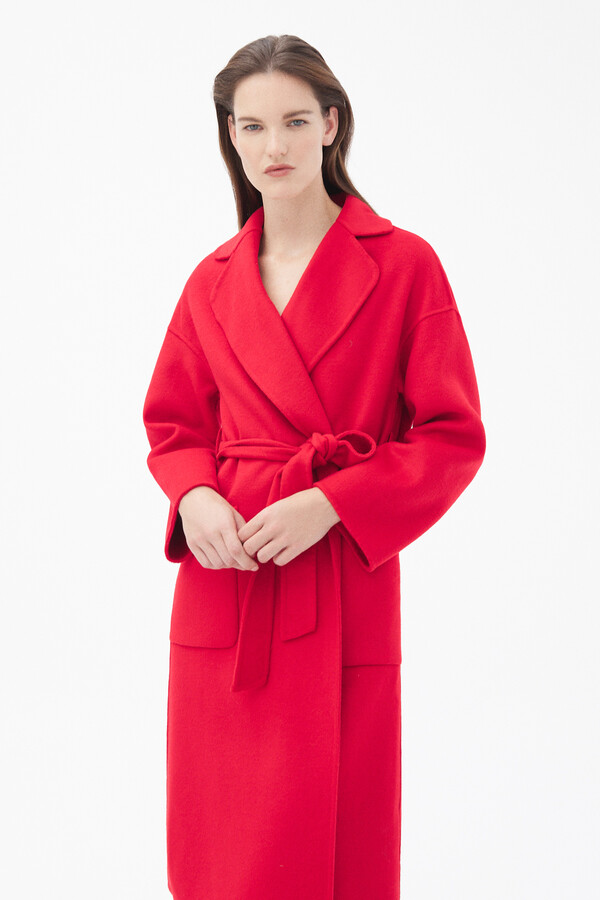 Pedro del Hierro Double-faced long coat Red