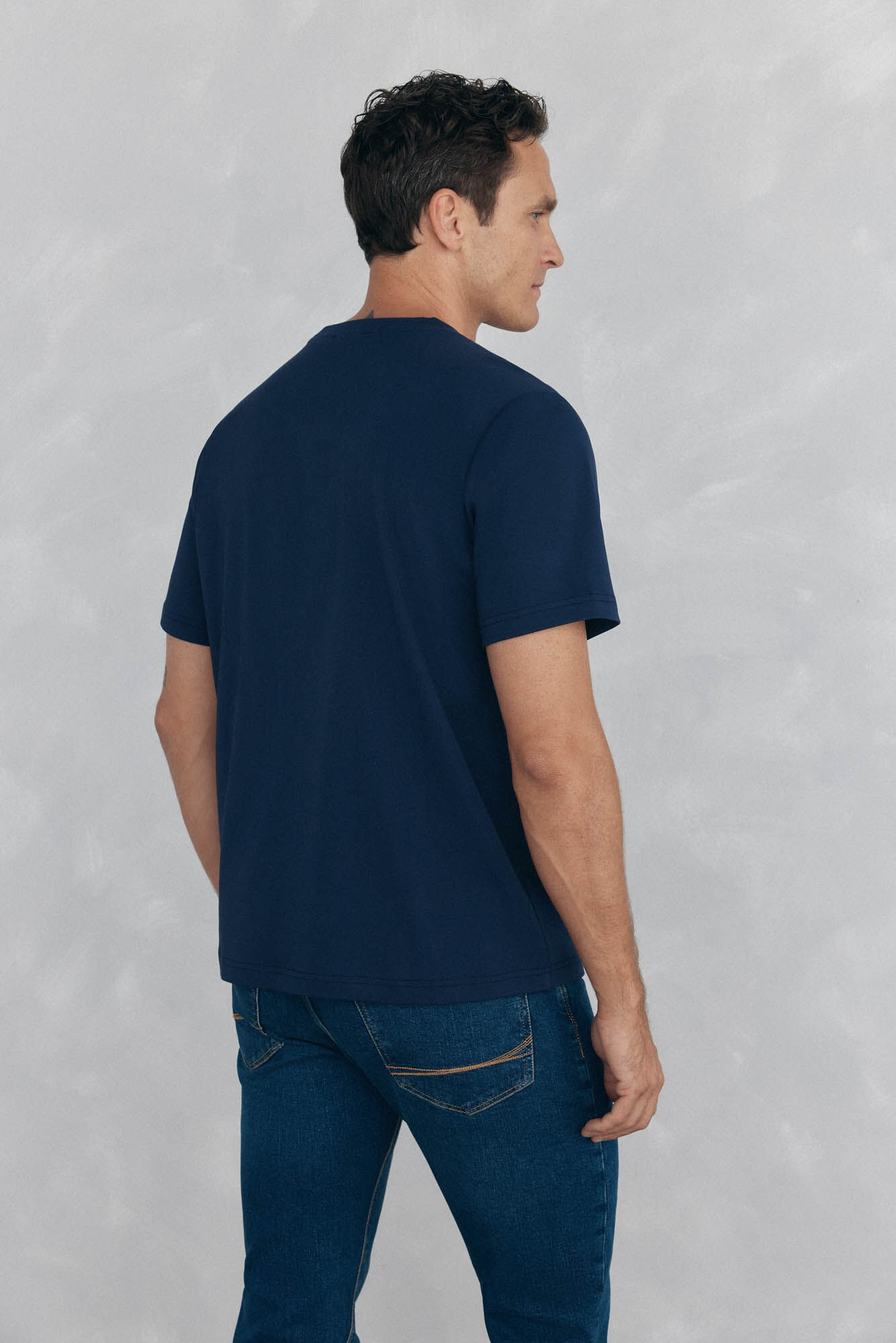 Pedro del Hierro Mercerized T-shirt Blue