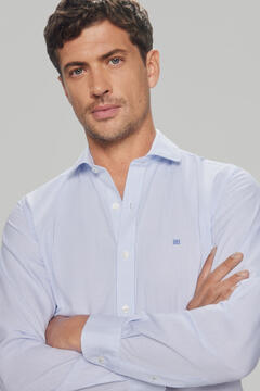 Pedro del Hierro Checked slim fit non-iron + odour-resistant 24h shirt Blue