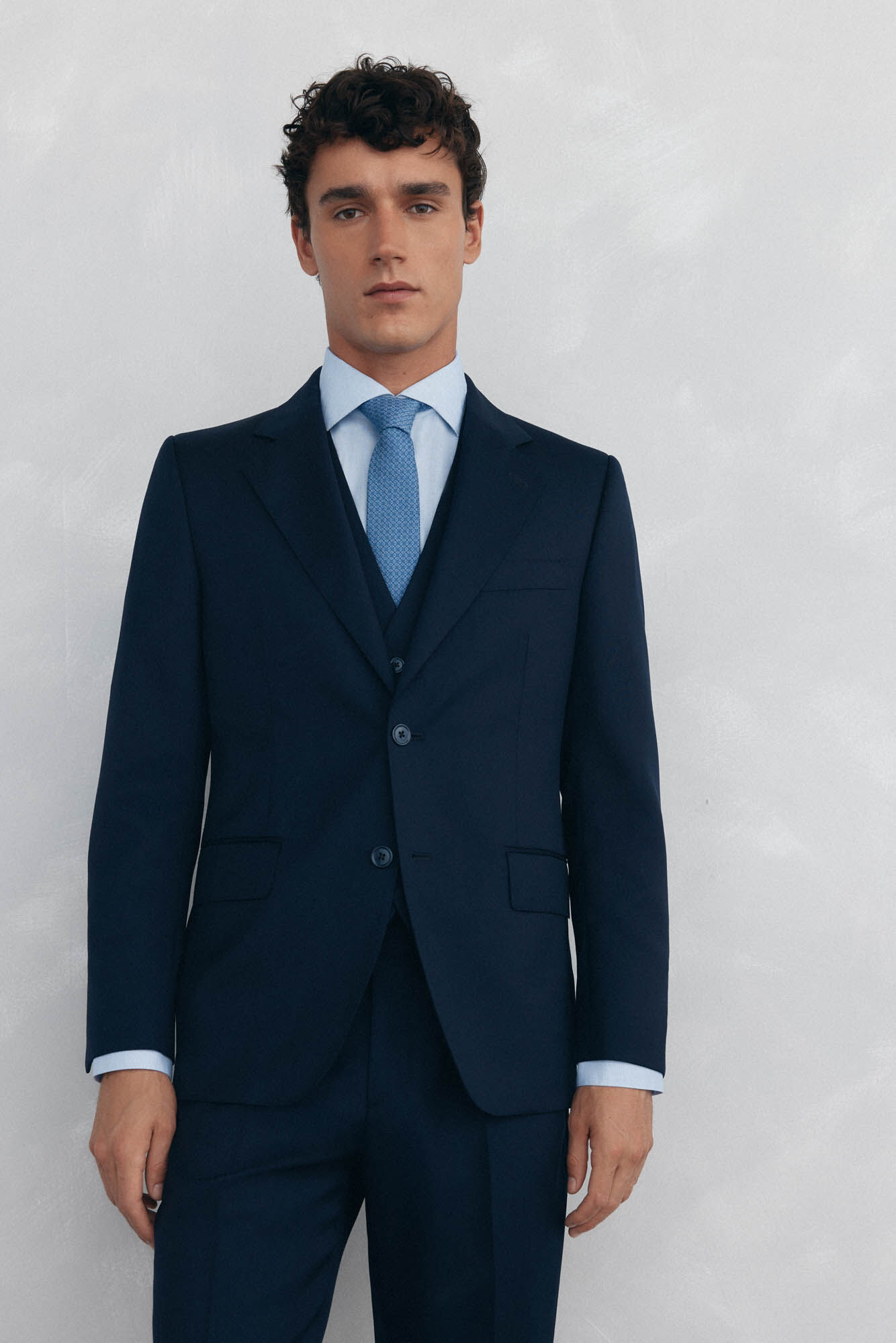 Pedro del Hierro Tailored fit blue back structured blazer