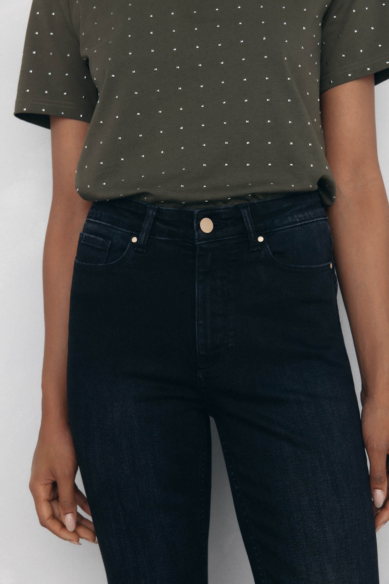 Pedro del Hierro Push-up flared cropped jeans Grey