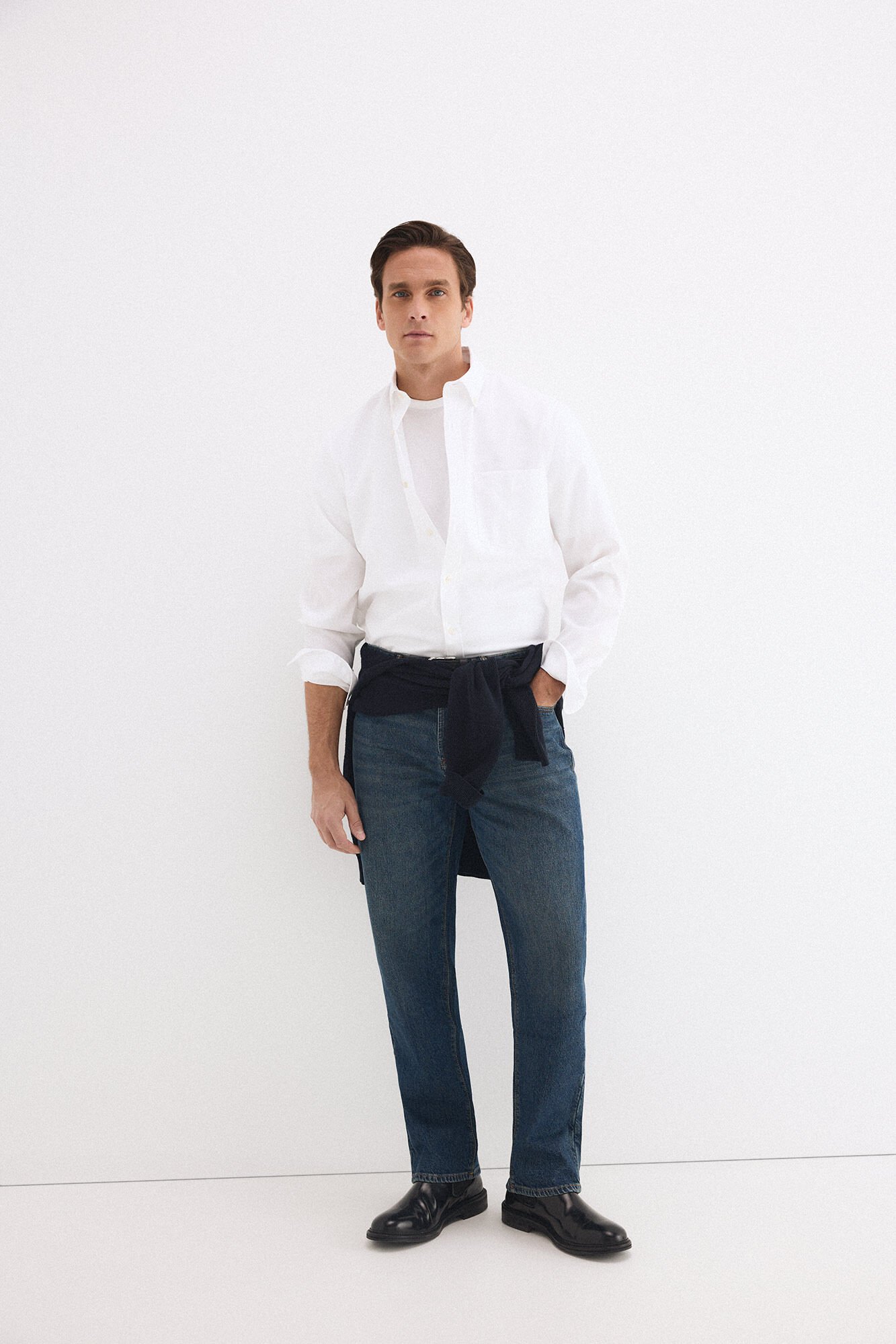 Pedro del Hierro Non-iron plain Oxford shirt White