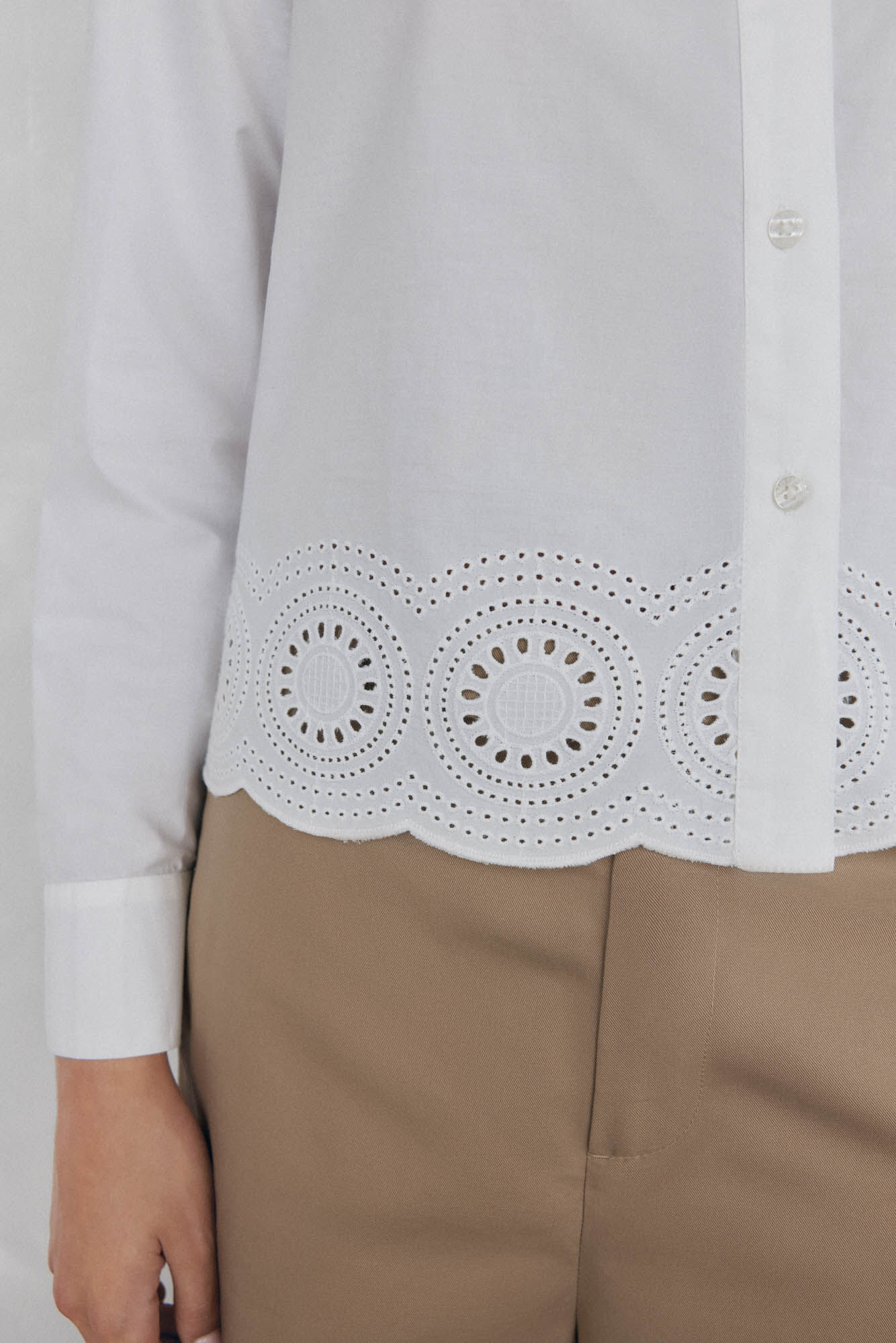 Pedro del Hierro Plain embroidered shirt White