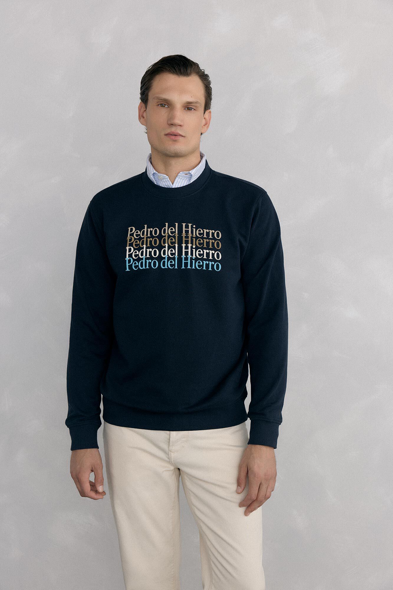 Pedro del Hierro Logo crew neck sweatshirt Blue