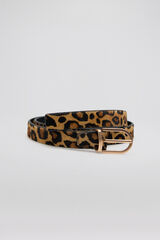 Pedro del Hierro Animal print leather belt Brown