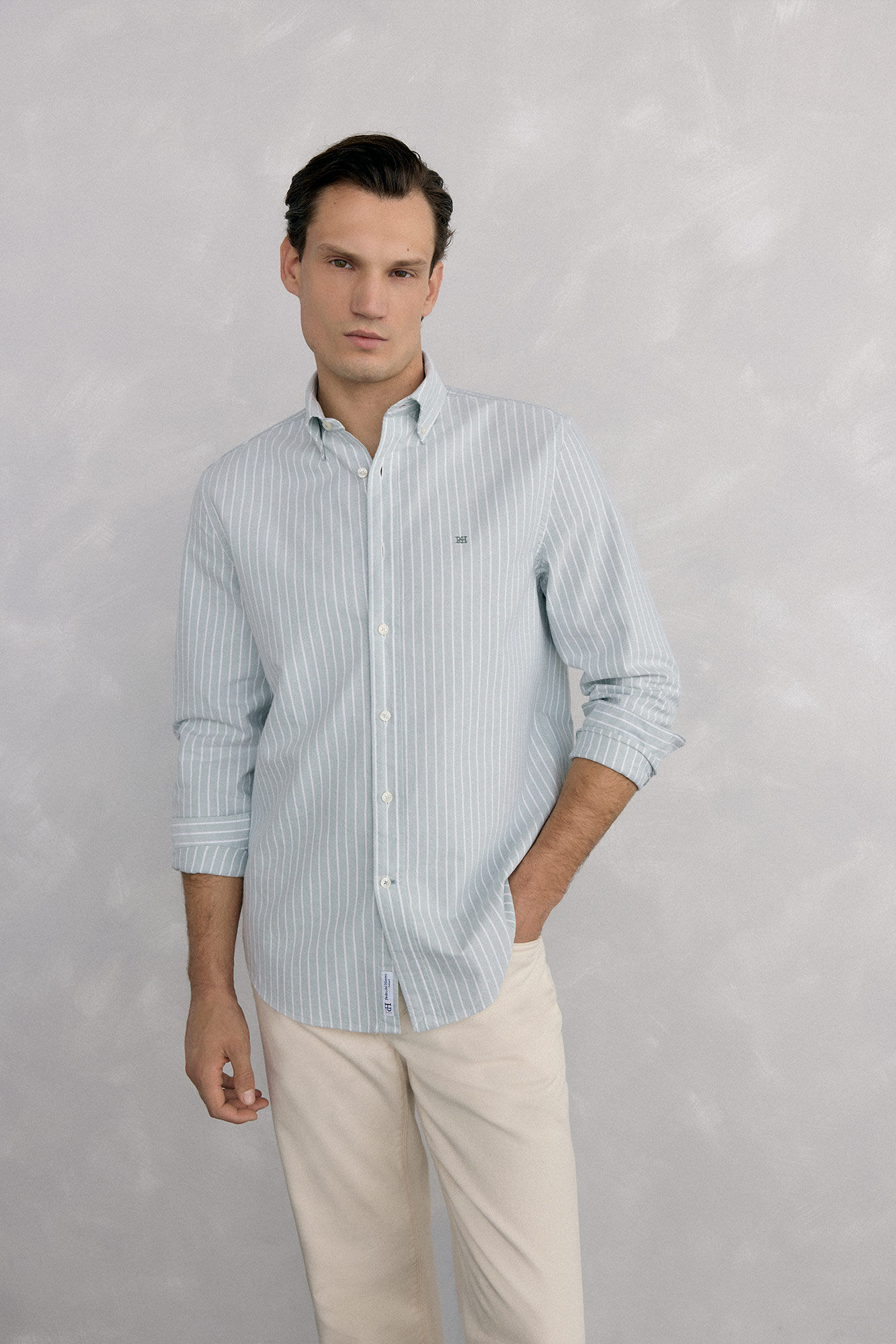 Pedro del Hierro Camisa ic&oacute;nica oxford &agrave;s riscas