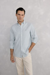 Pedro del Hierro Camisa ic&oacute;nica oxford &agrave;s riscas Verde
