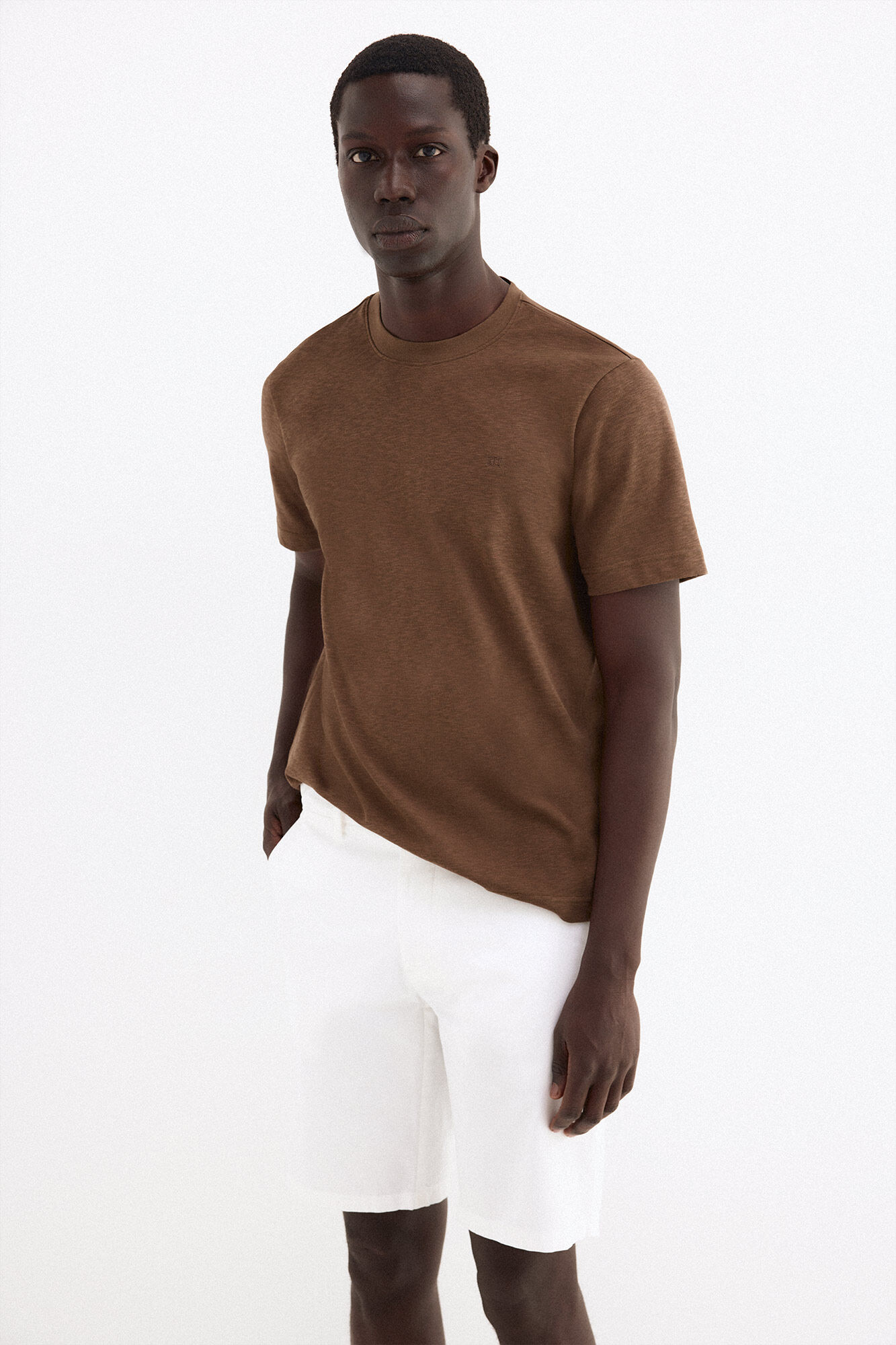 Pedro del Hierro Plain T-shirt Brown
