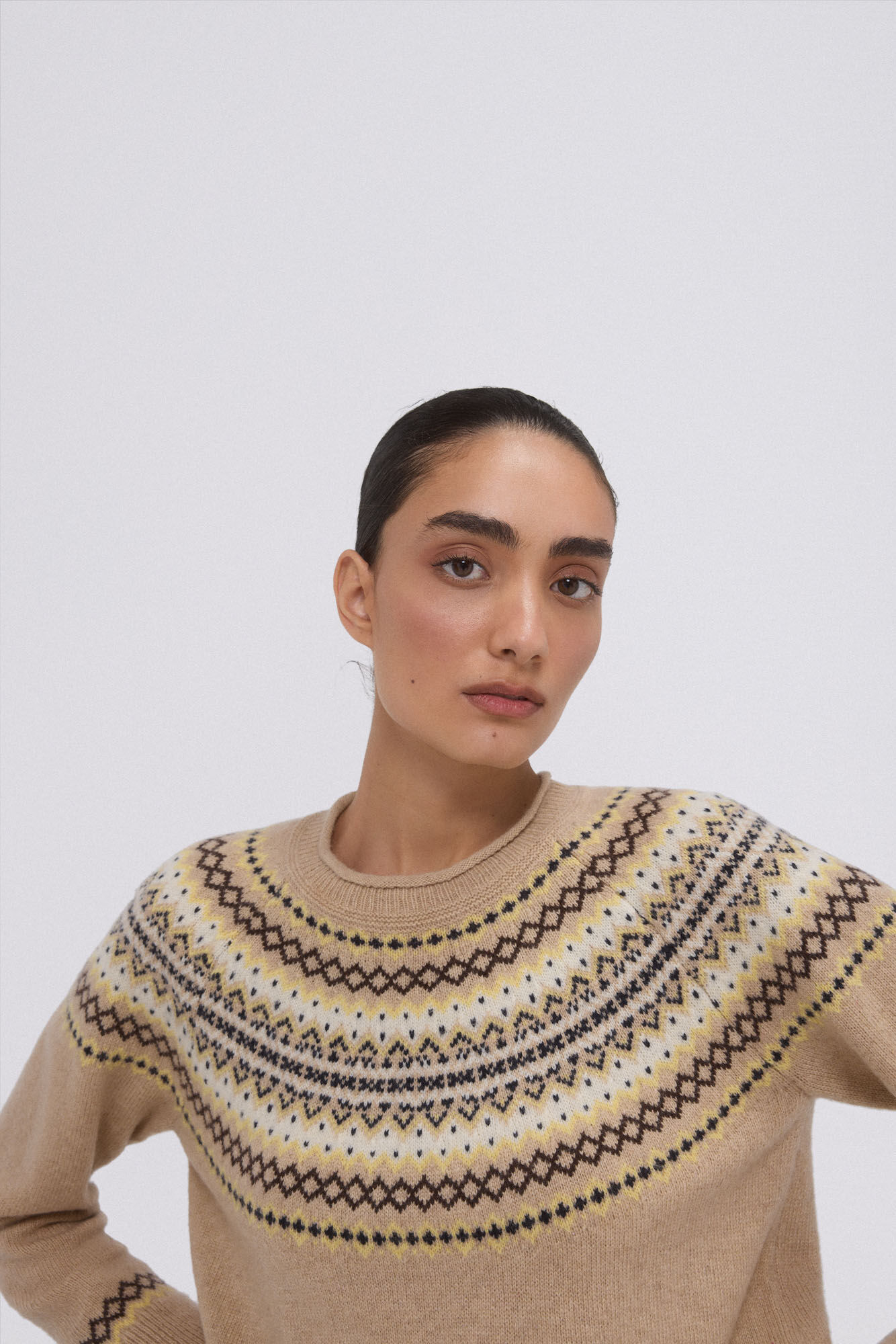 Pedro del Hierro Jersey jacquard greca Marr&oacute;n