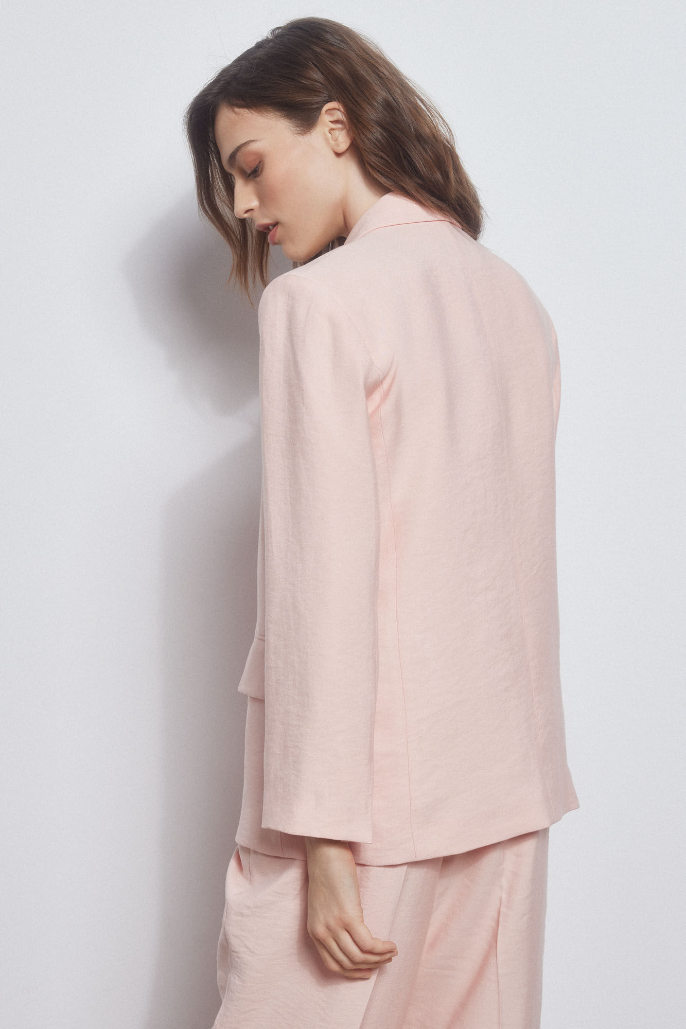 Pedro del Hierro Double-breasted lapel collar blazer Pink