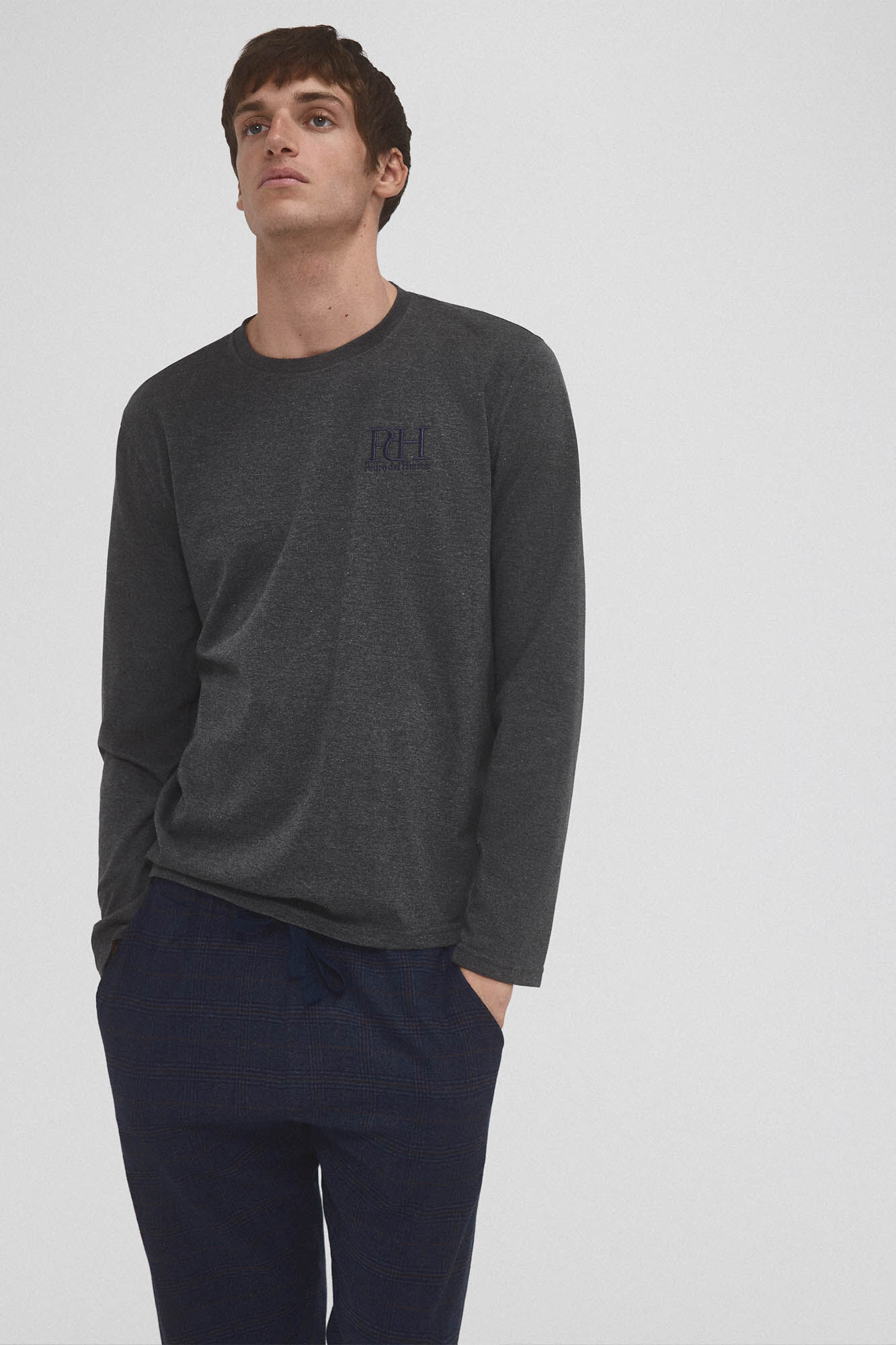 Pedro del Hierro Set de pijama punto y tela Azul