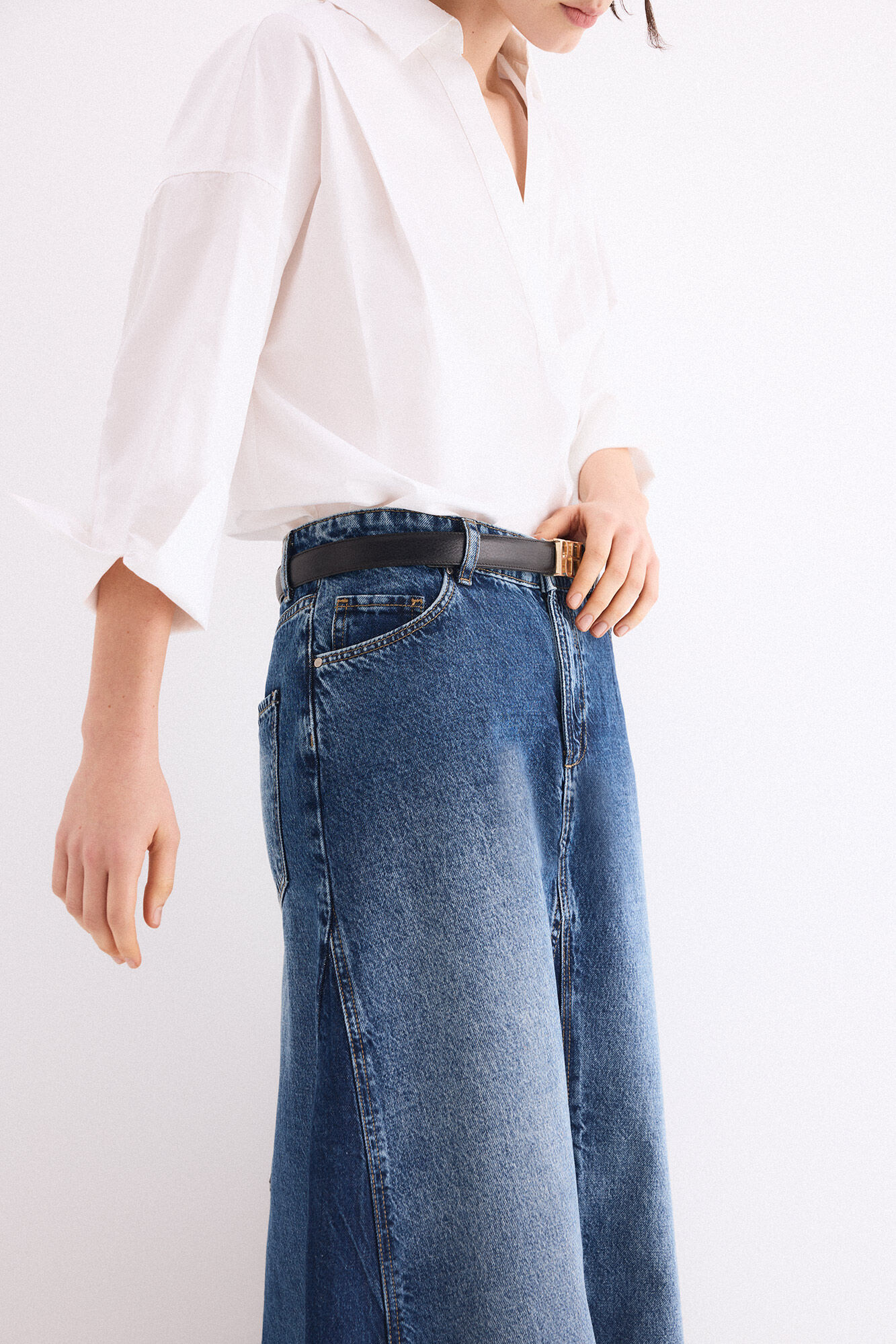 Pedro del Hierro Denim A-line skirt Blue