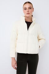 Pedro del Hierro Short jersey-knit parka Ecru