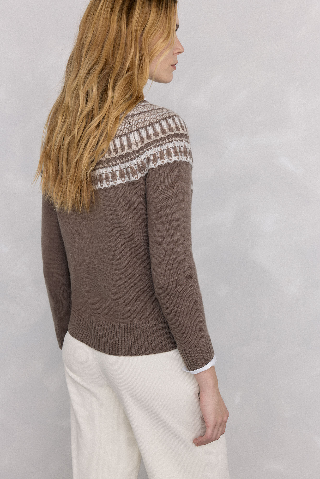 Pedro del Hierro Su&eacute;ter jacquard geom&eacute;trico Marrom