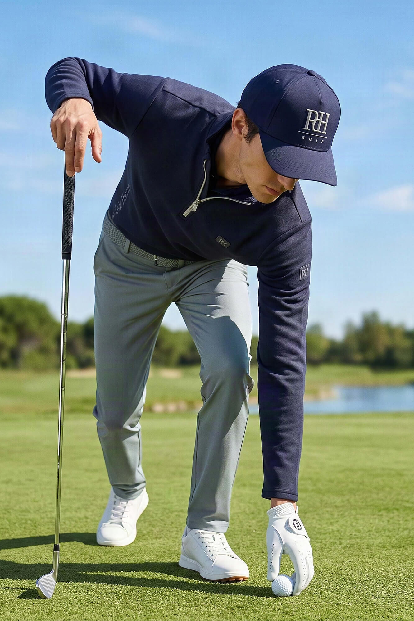 Pedro del Hierro Technical Golf funnel neck sweatshirt