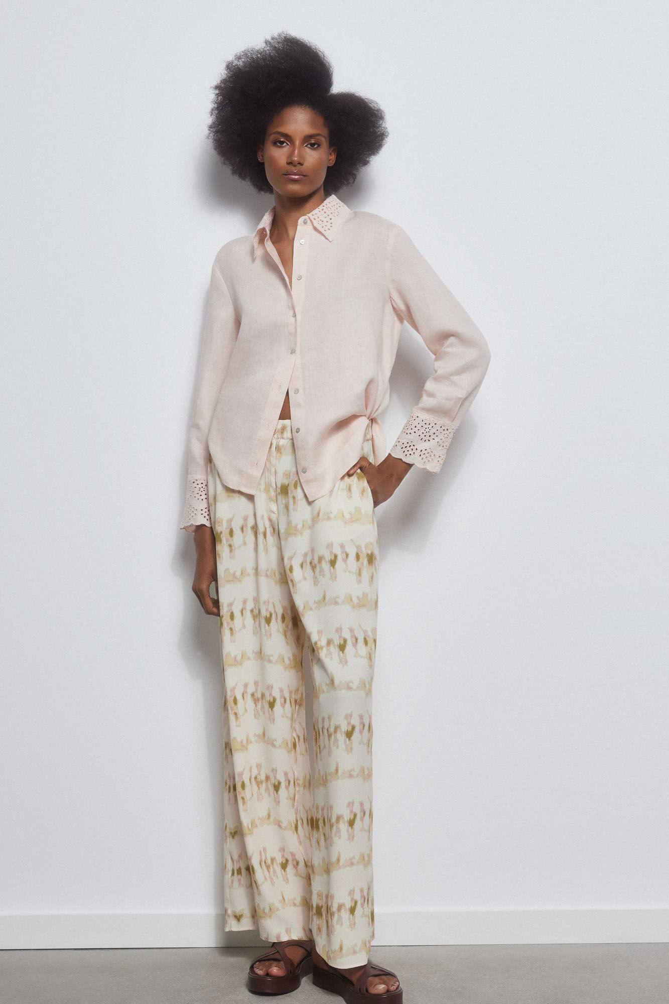 Pedro del Hierro Camisa lino oversize Rosa