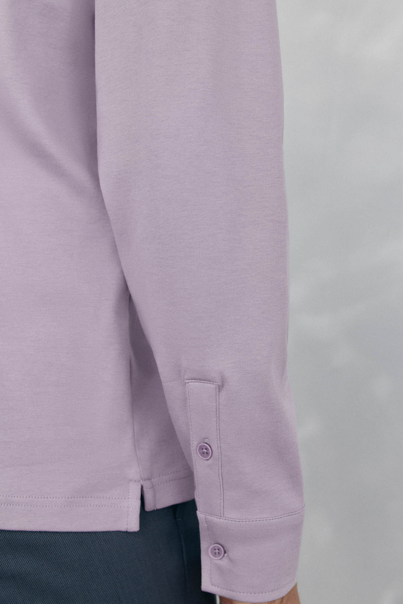 Pedro del Hierro Mercerized long sleeve polo shirt Purple