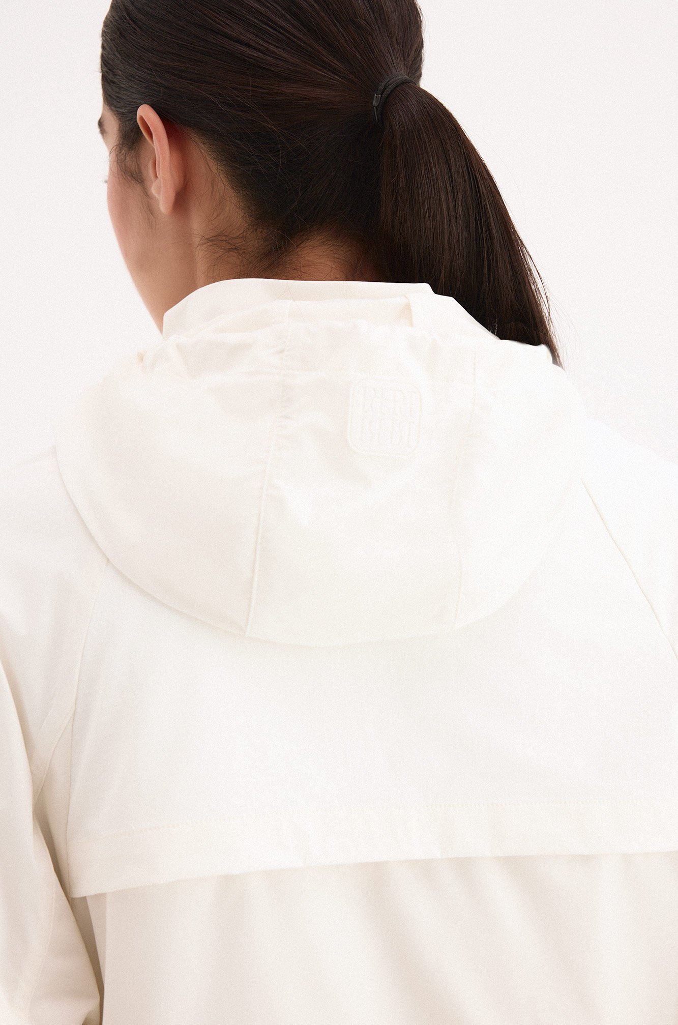 Pedro del Hierro Parka curta com capuz Ecru