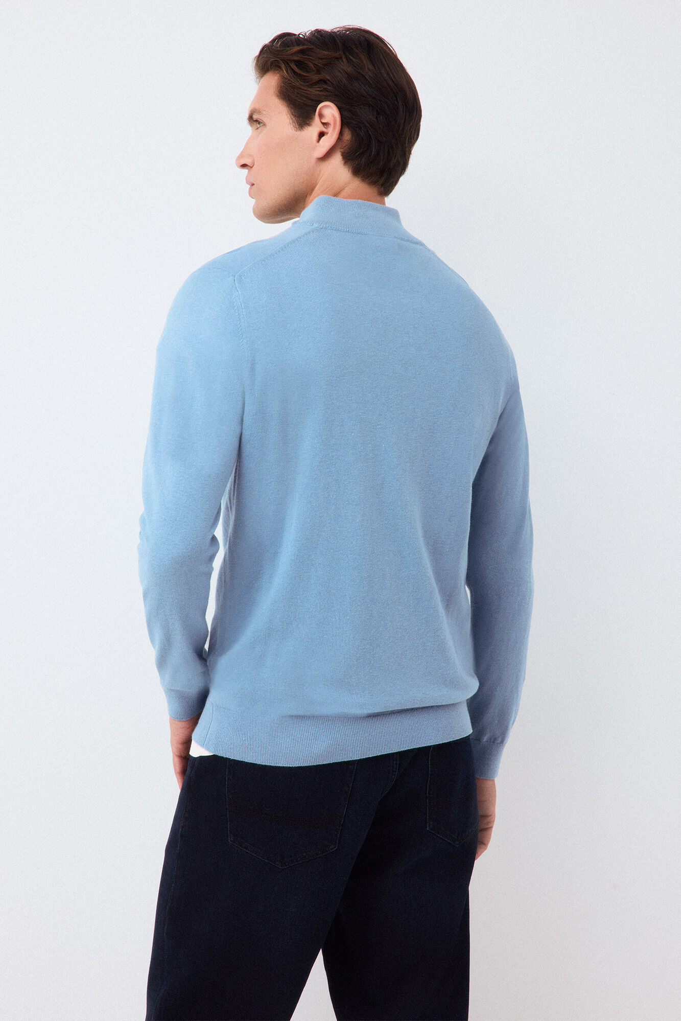 Pedro del Hierro Premium cotton silk cashmere knit jumper Blue