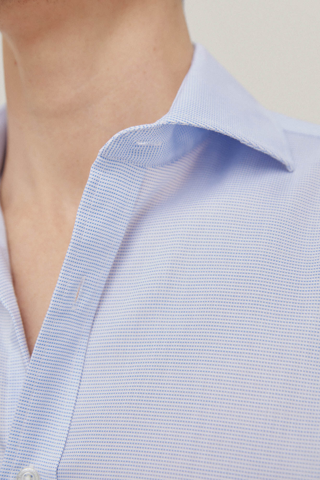 Pedro del Hierro Camisa para bot&otilde;es de punho estrutura lisa non-iron + antimanchas Azul