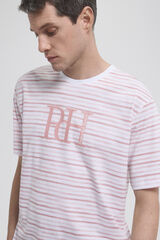 Pedro del Hierro T-shirt riscas logo Rosa