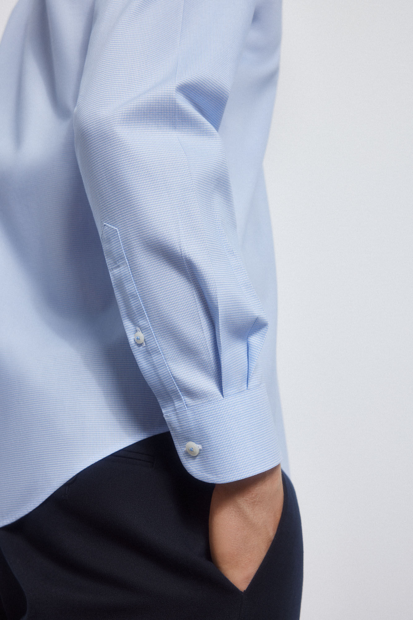 Pedro del Hierro Camisa formal quadrados non iron + antimanchas Azul