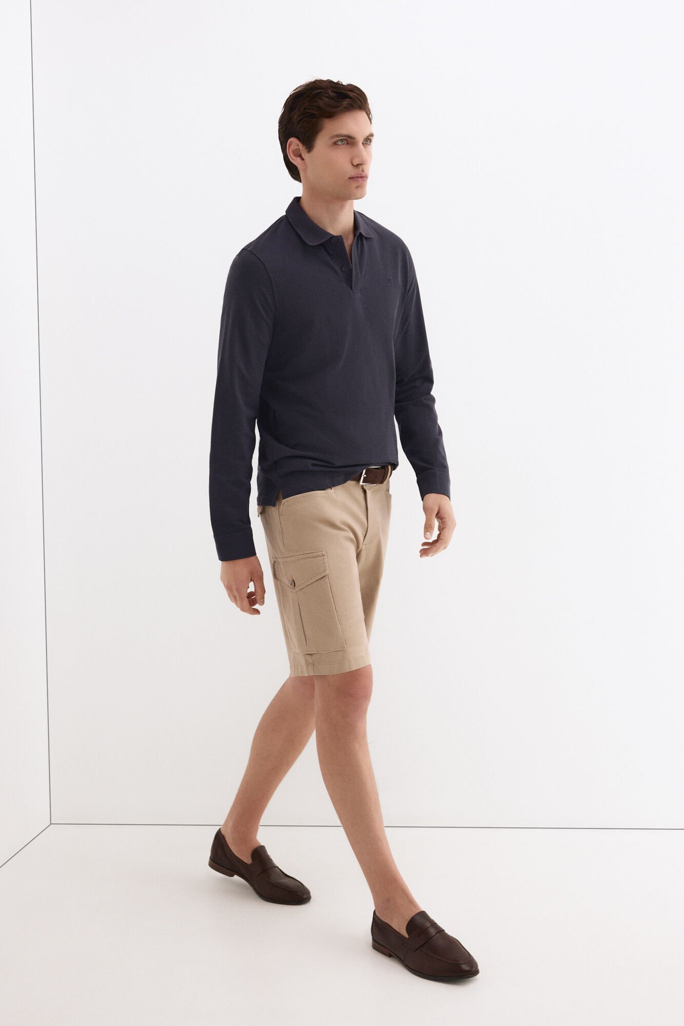 Pedro del Hierro Textured cargo Bermuda shorts