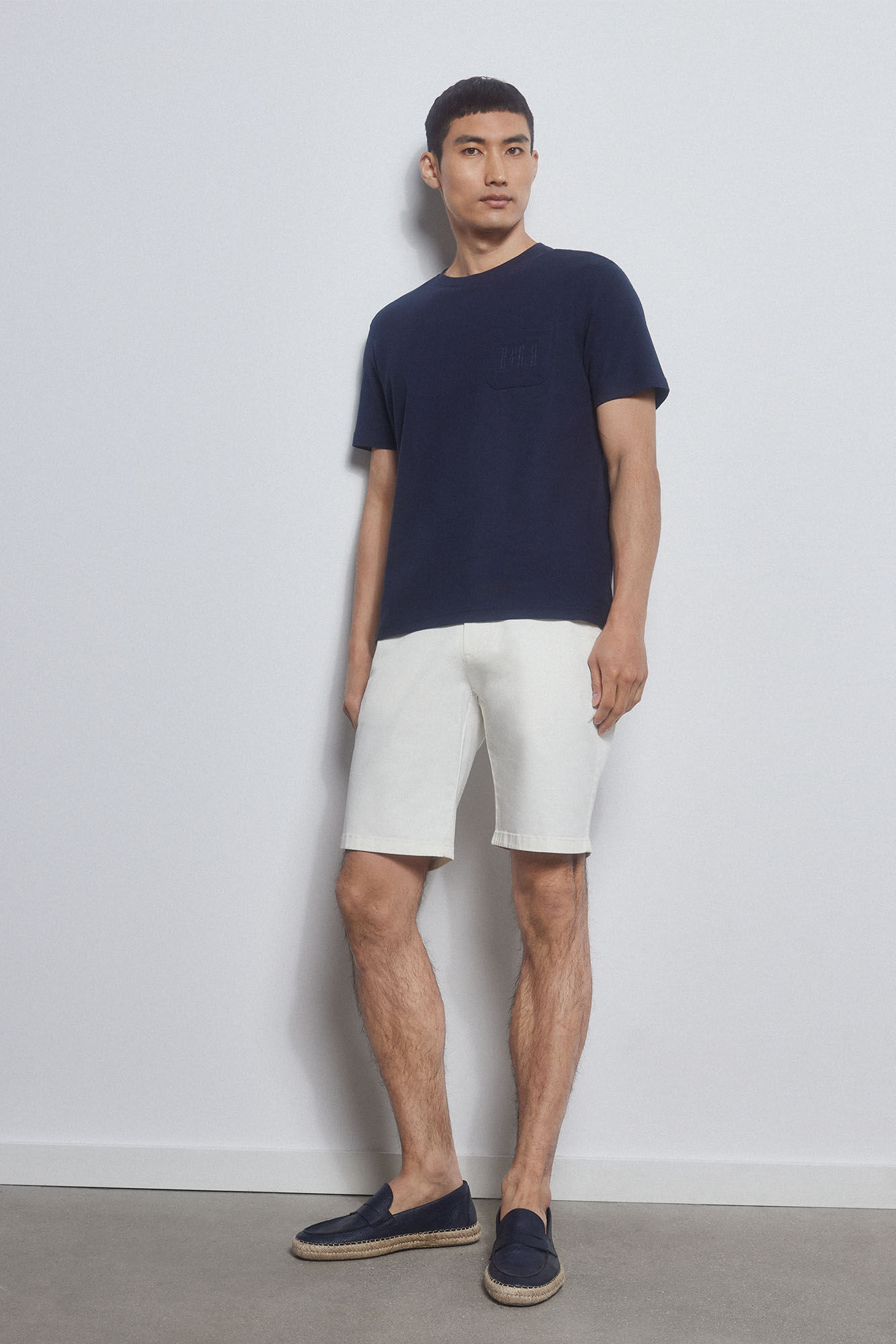 Pedro del Hierro Piqu&eacute; T-shirt with pocket Blue