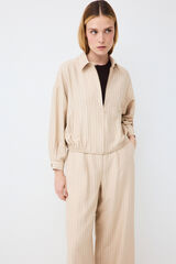 Pedro del Hierro Striped bomber Ecru