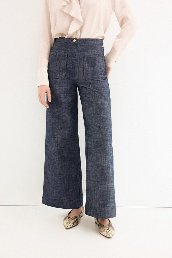 Wide denim trousers | Women's trousers | Pedro del Hierro Wide denim trousers | Women's trousers | Pedro del Hierro